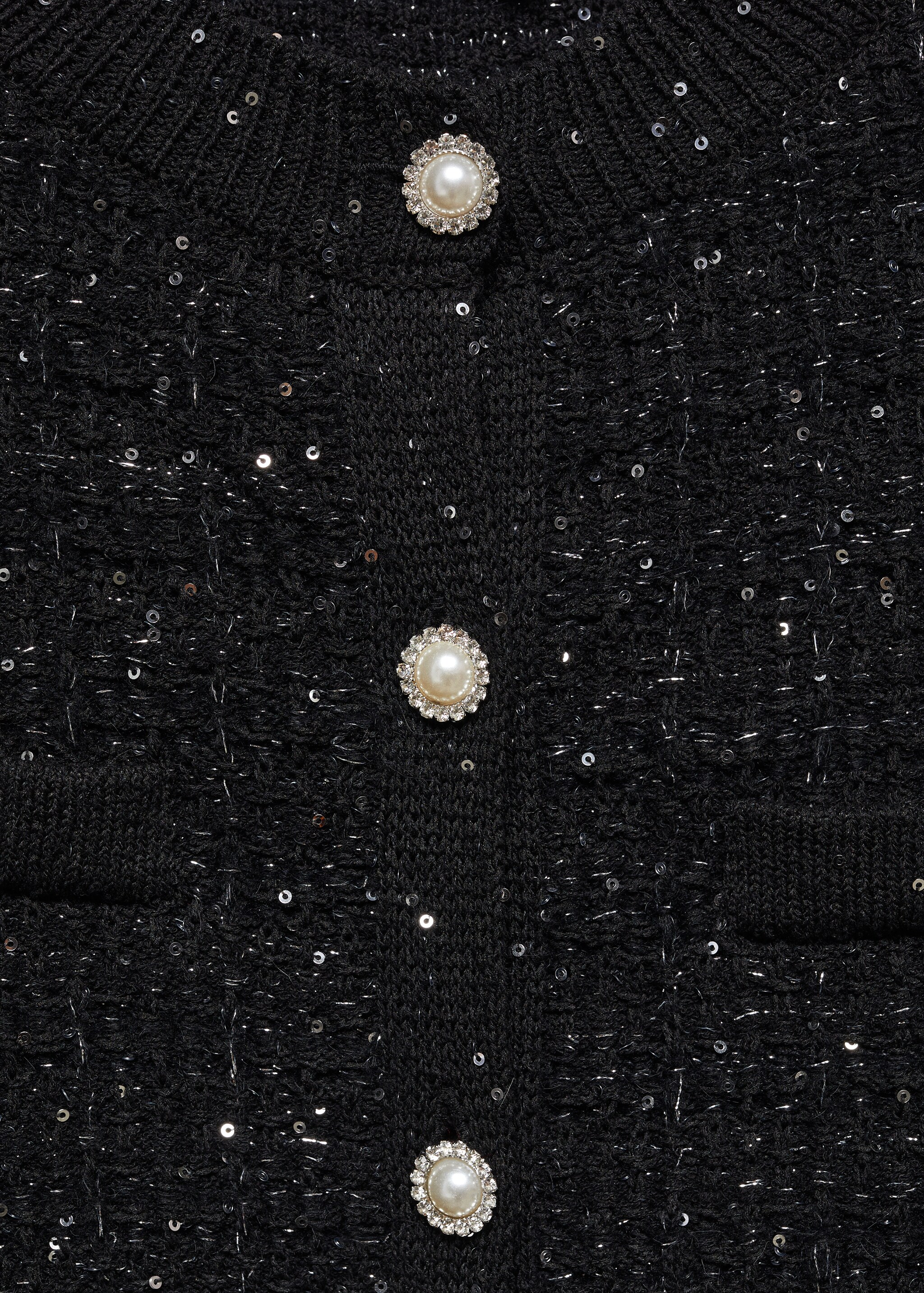 Cardigan tweed bouton bijou - Détail de l'article 8