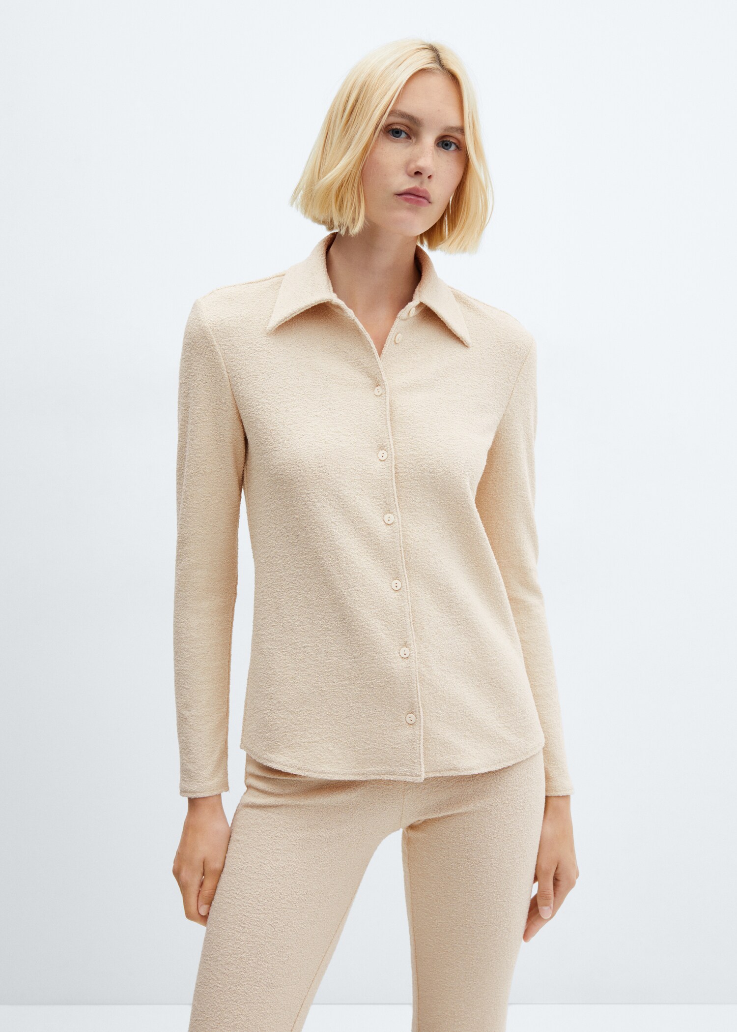 Camisa punto botones - Plano medio
