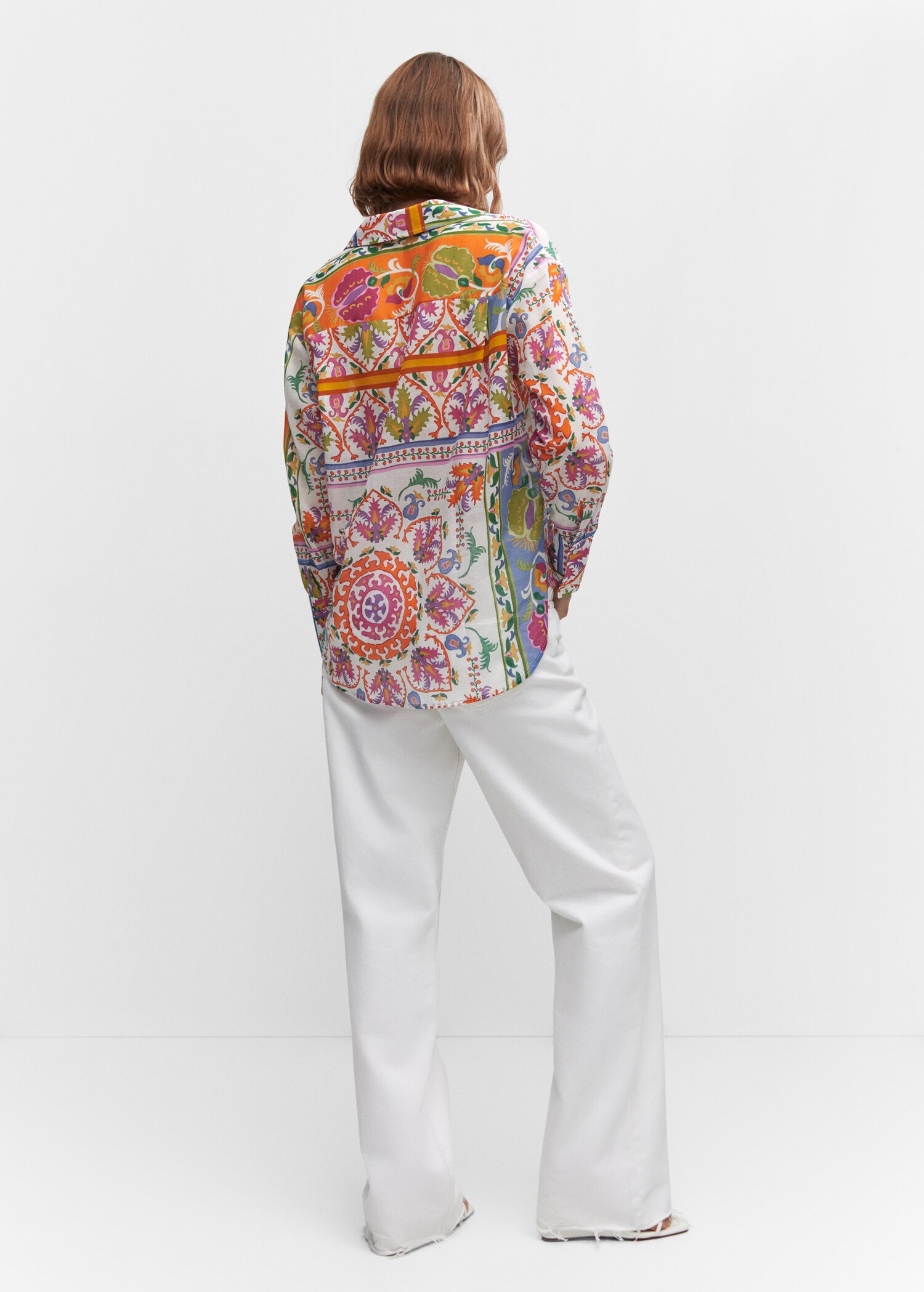Printed cotton shirt - Woman | MANGO Montenegro 