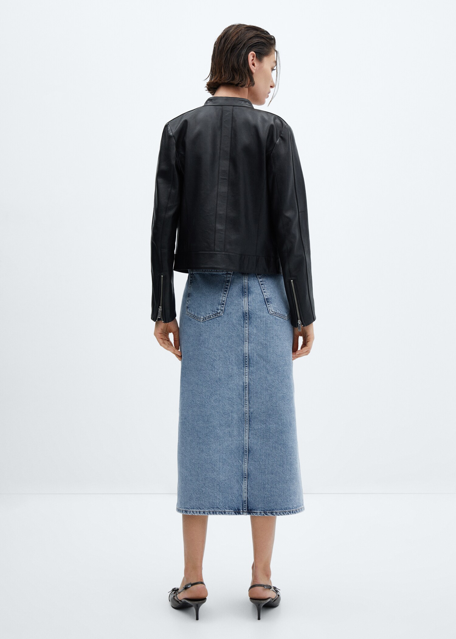 Midi denim etek - Ürünün arkası