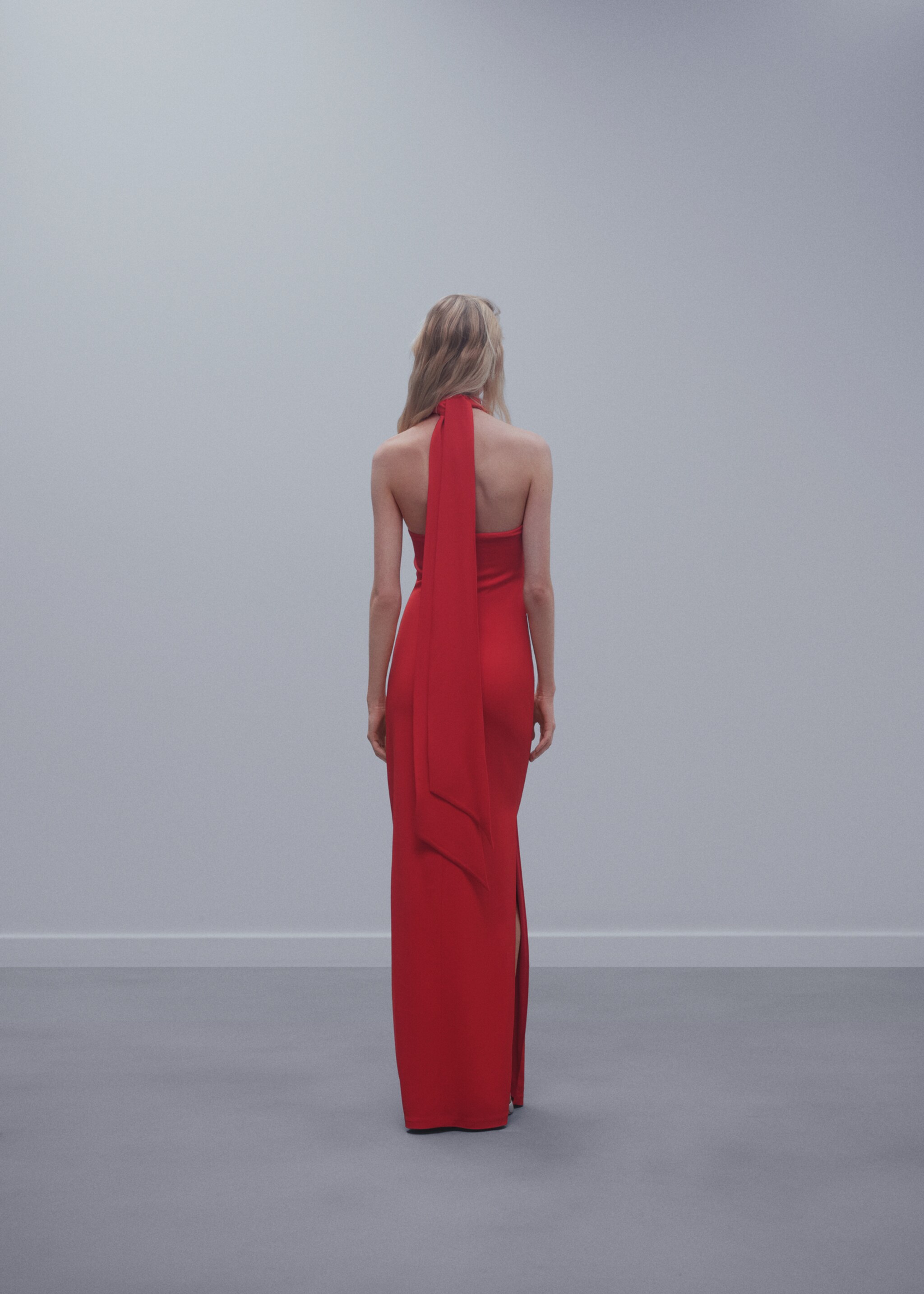 Vestido maxi flores abertura - Reverso del artículo