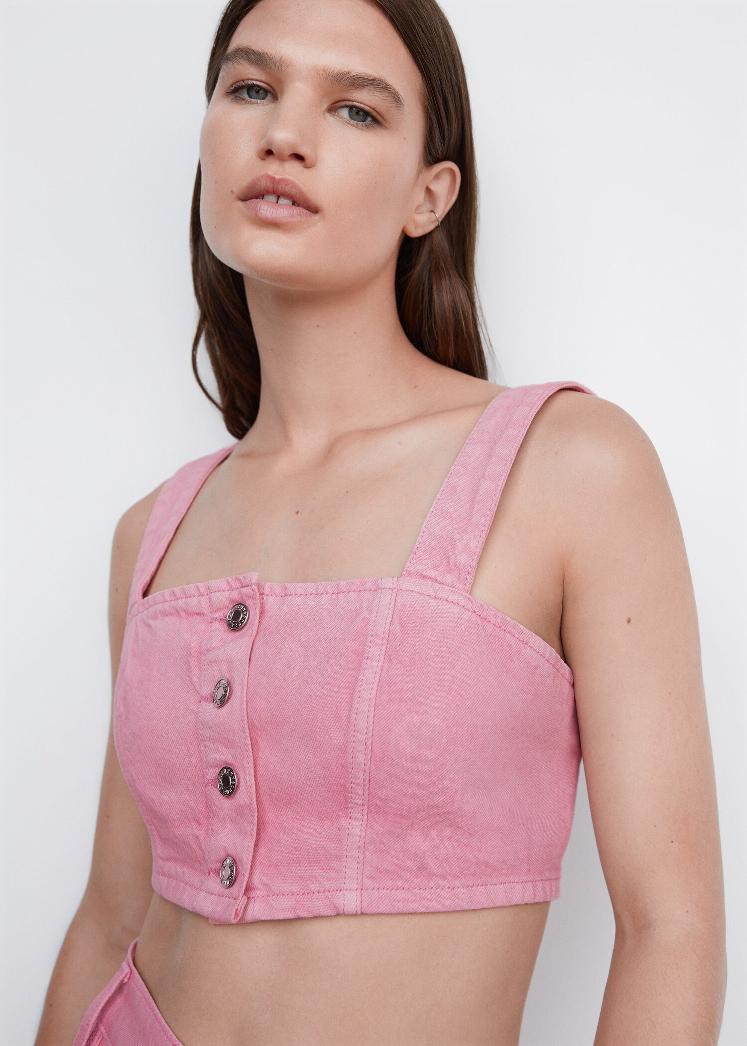 Denim crop top - Details of the article 1