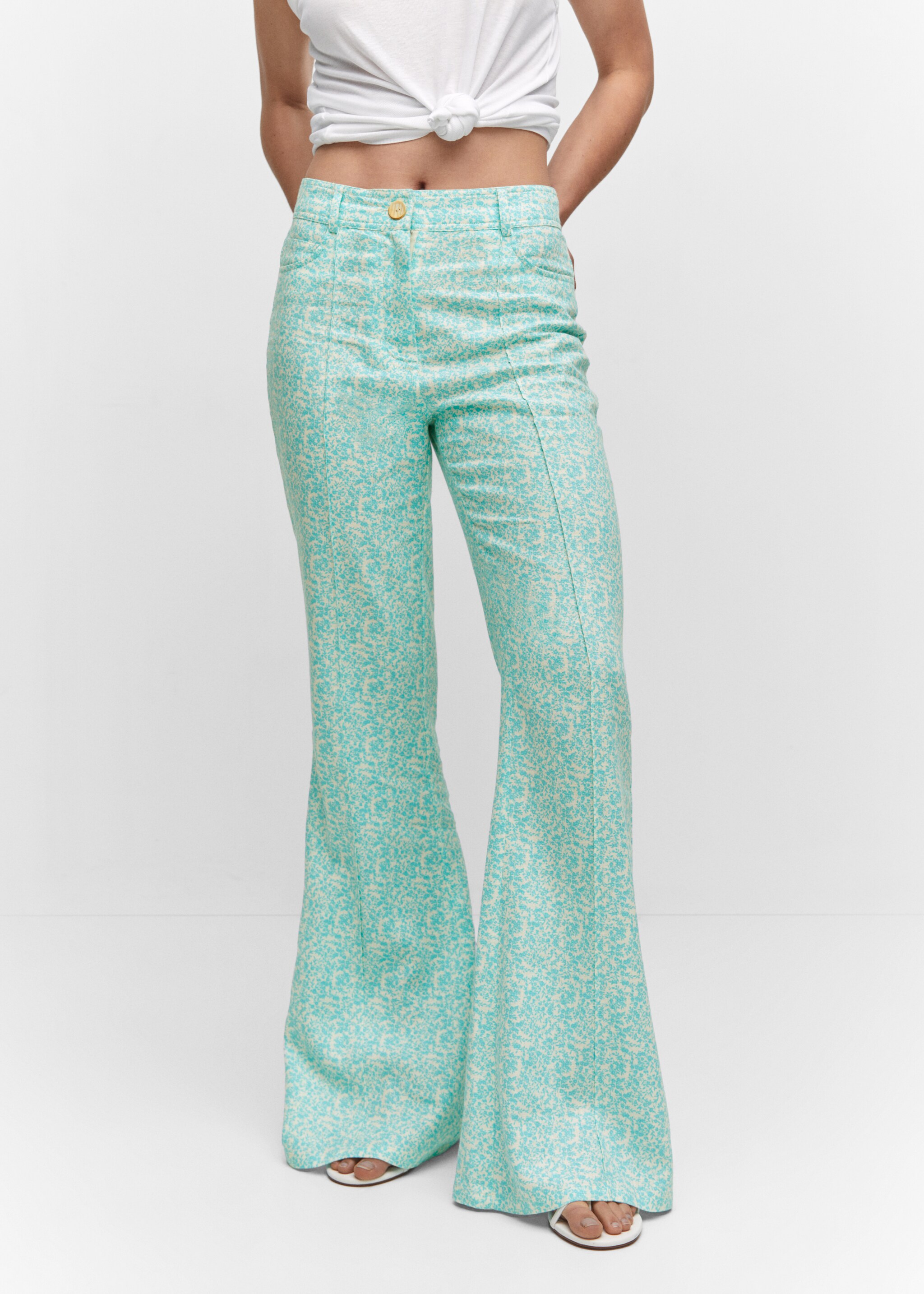 Floral linen trousers - Medium plane