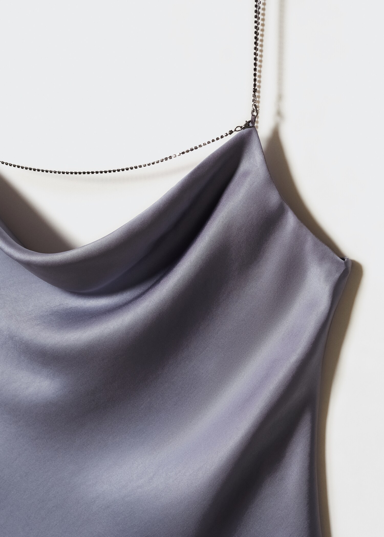 Draped neck satin top - Details of the article 8