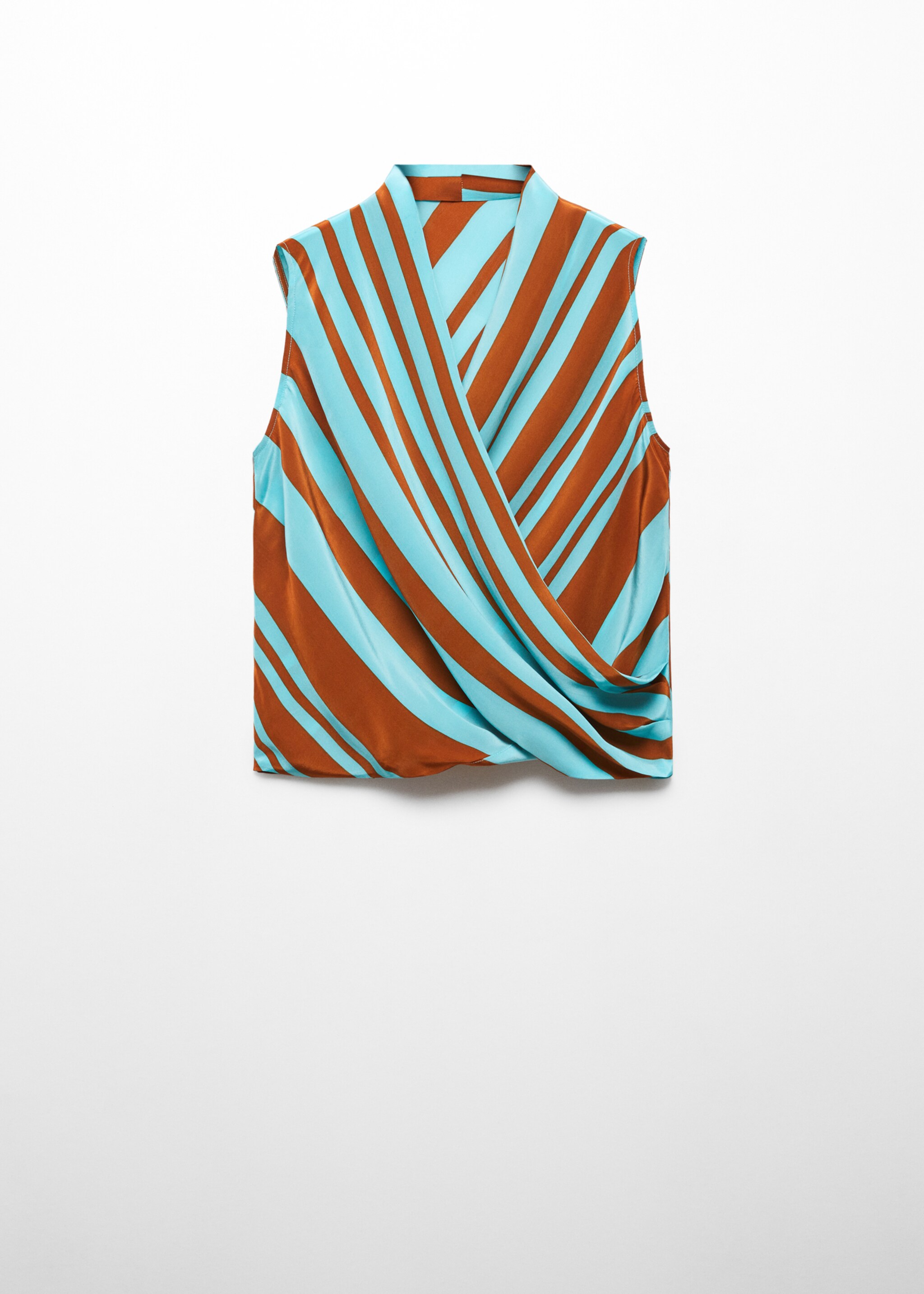 Blusa cruzada rayas - Artículo sin modelo, Turquesa. Ref: 57062889-00.