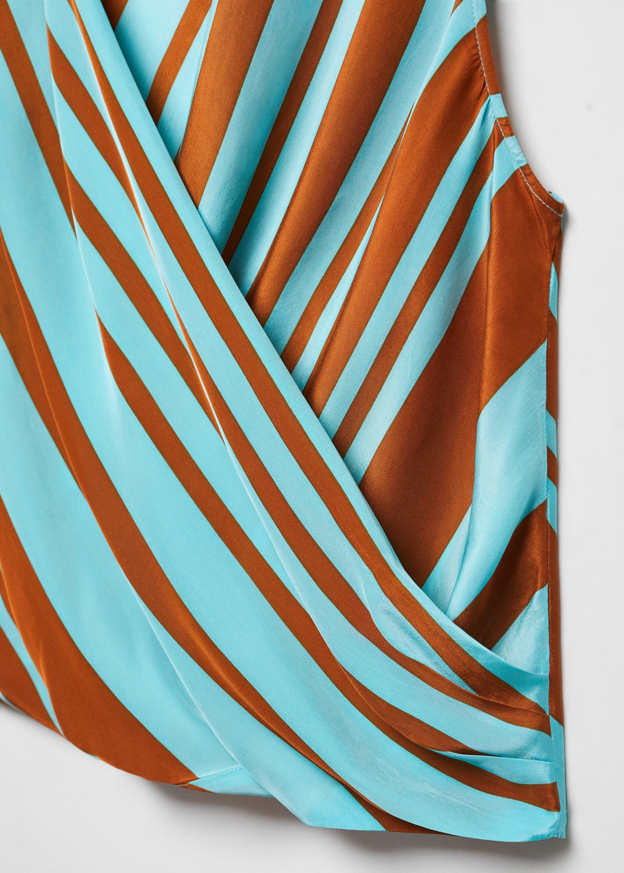 Blusa cruzada rayas - Detalle del artículo 8, Turquesa. Ref: 57062889-00.
