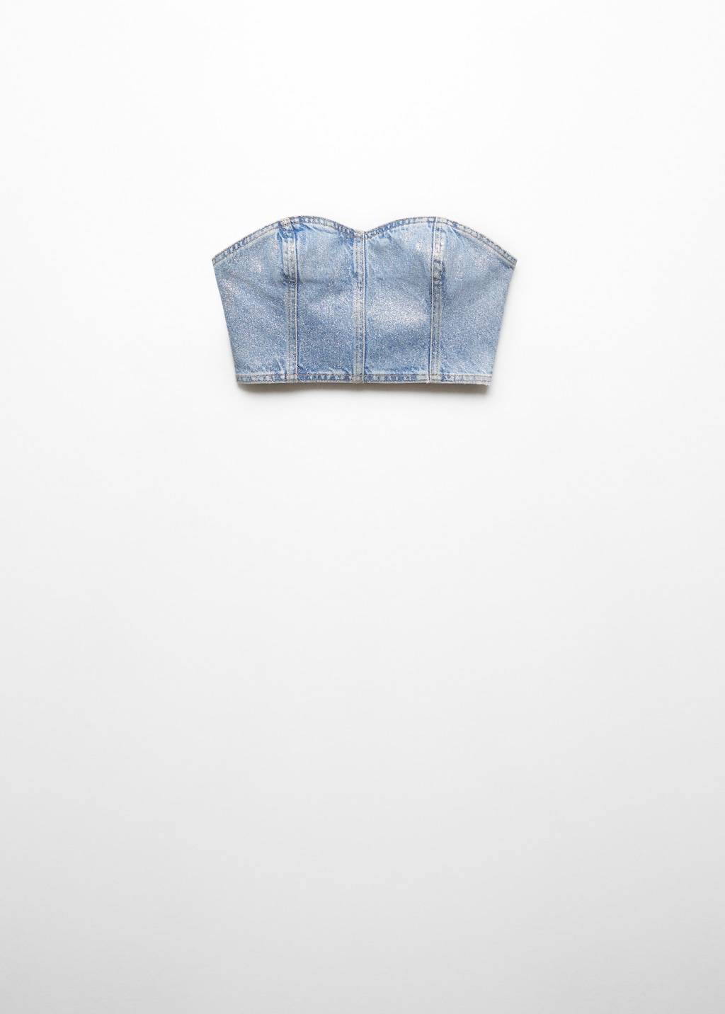 Denim glitter corset top | MANGO Japan