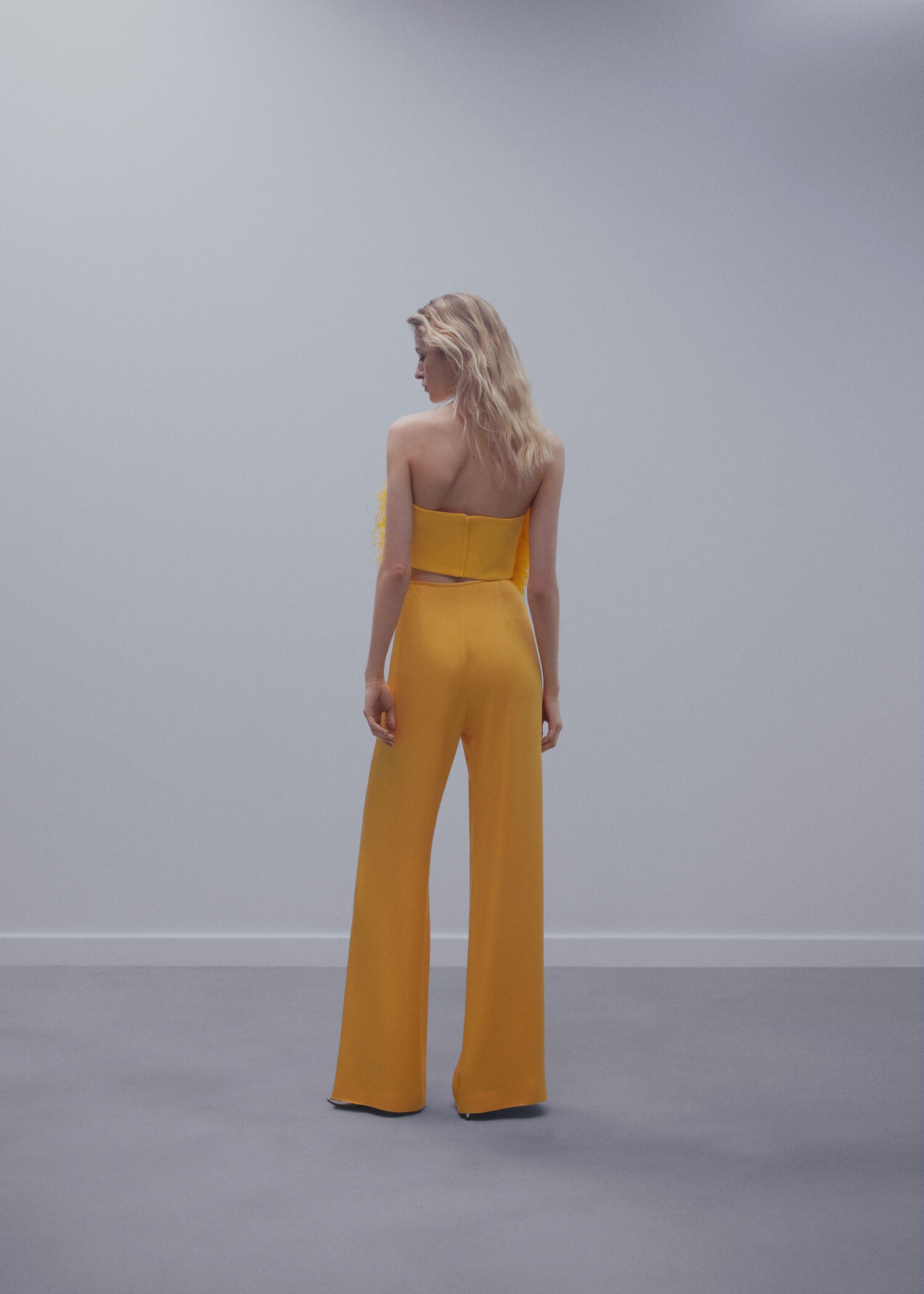 Top estilo bandeau plumas - Reverso del artículo
