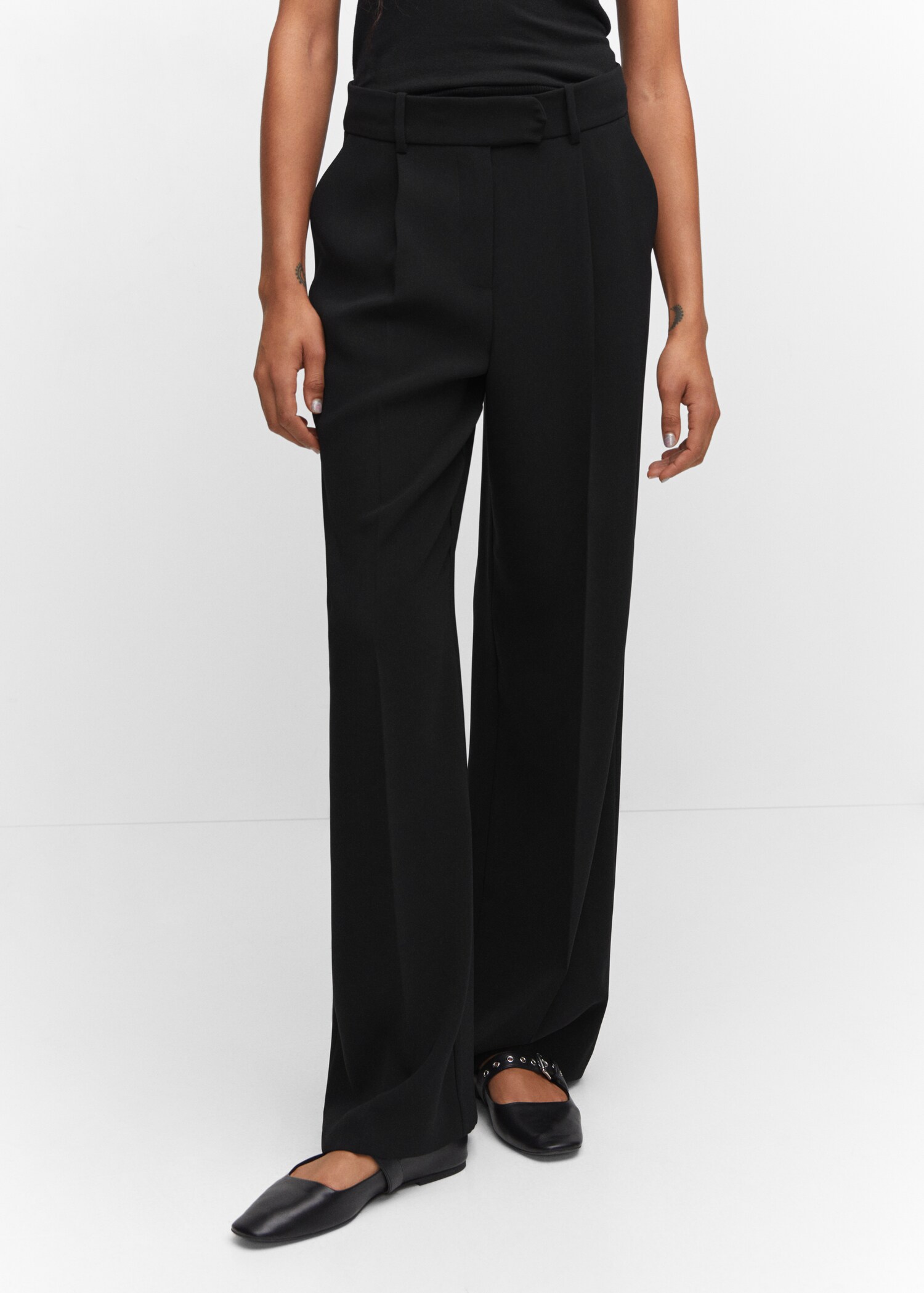 Wideleg pleated pants - Medium plane