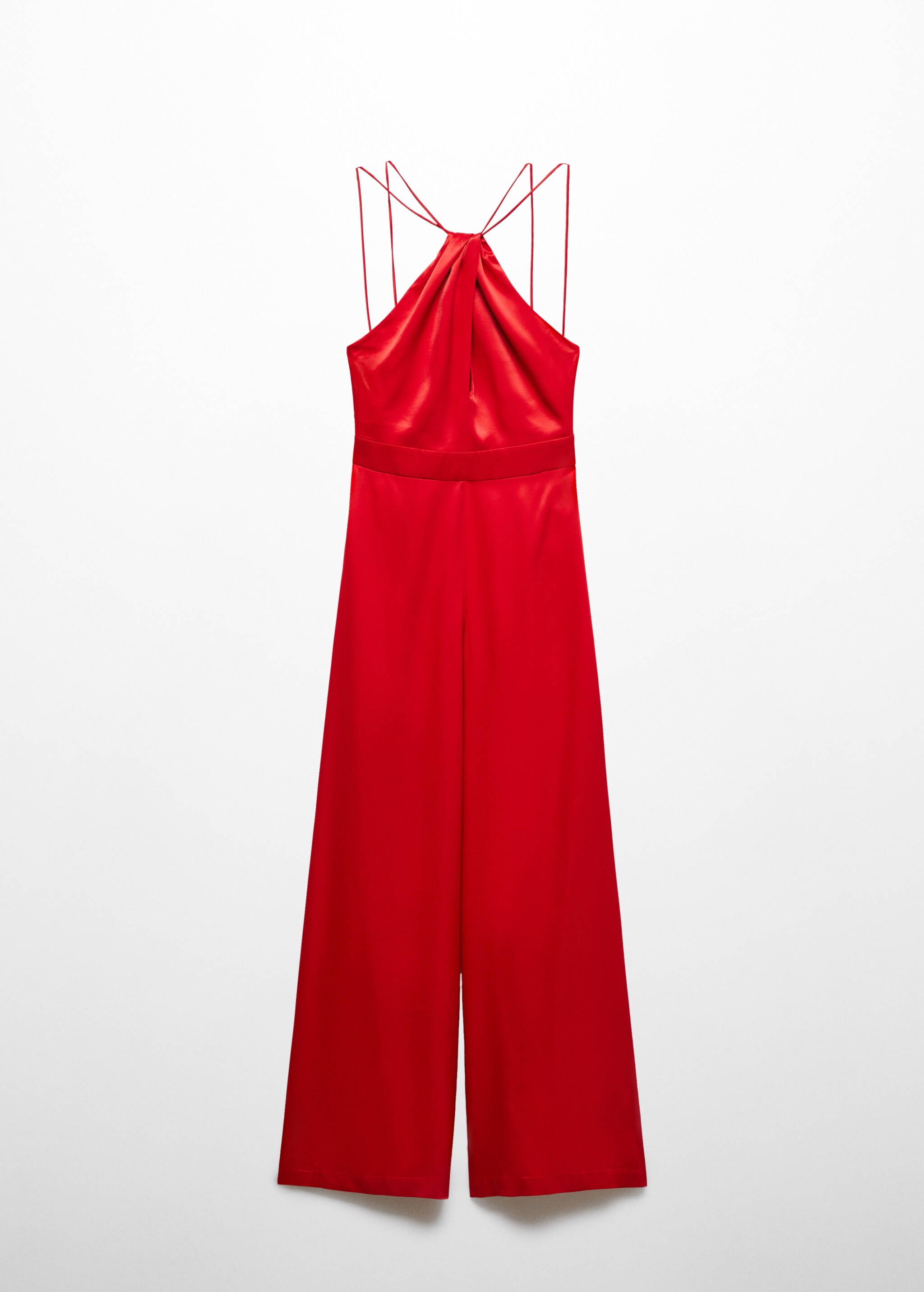 Satin jumpsuit with multi-position straps - Article without model