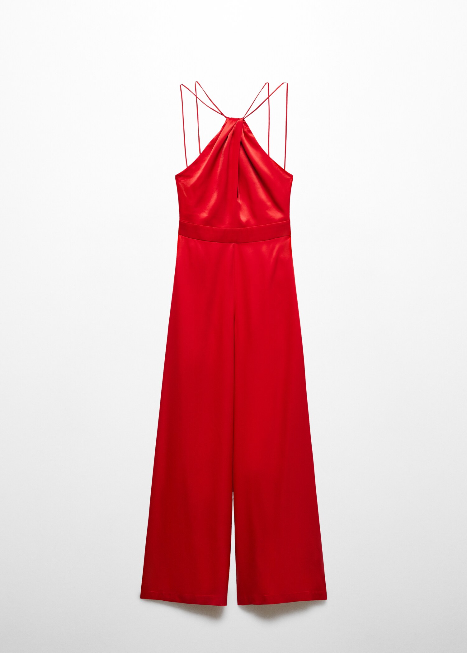 Satin jumpsuit with multi-position straps - Article without model