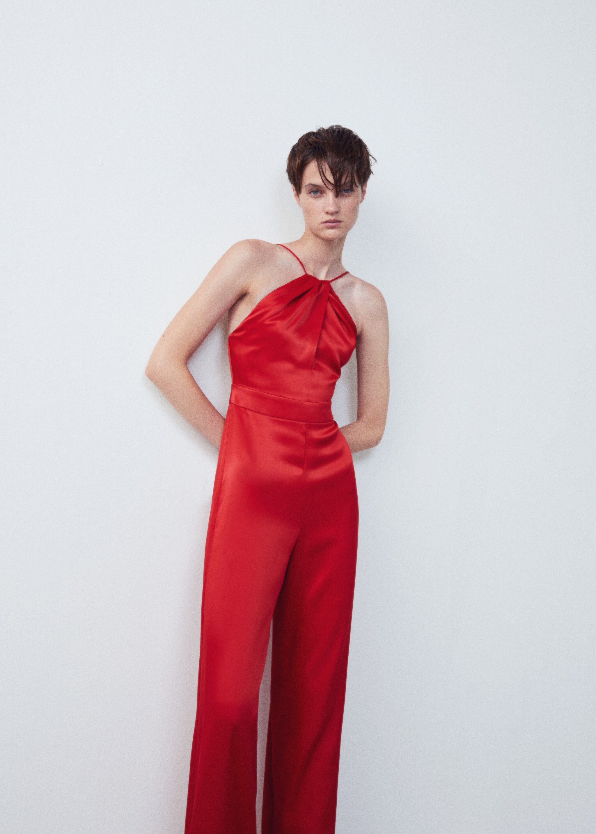 Satin jumpsuit with multi-position straps - Details of the article 7