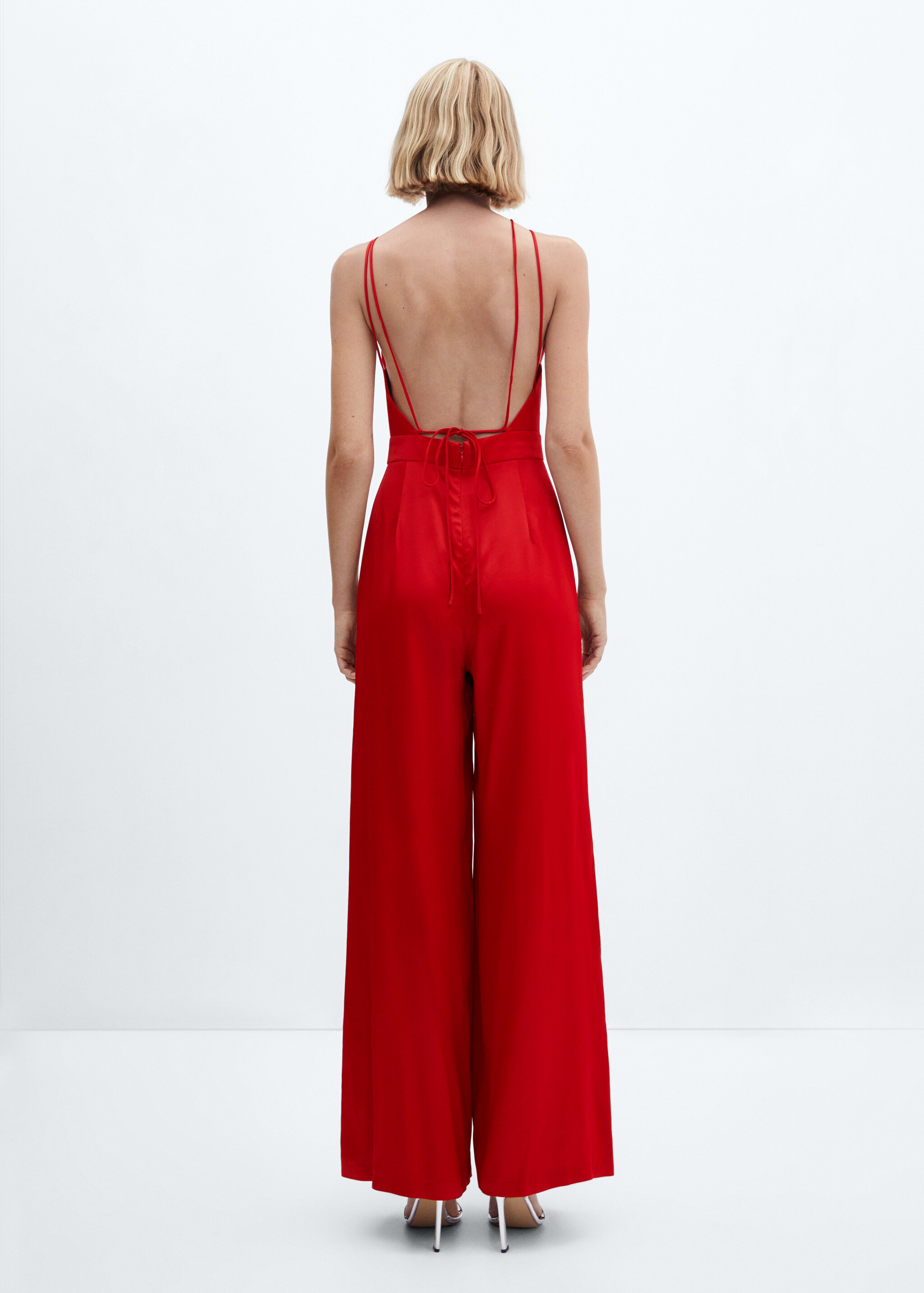 Satin jumpsuit with multi-position straps - Reverse of the article