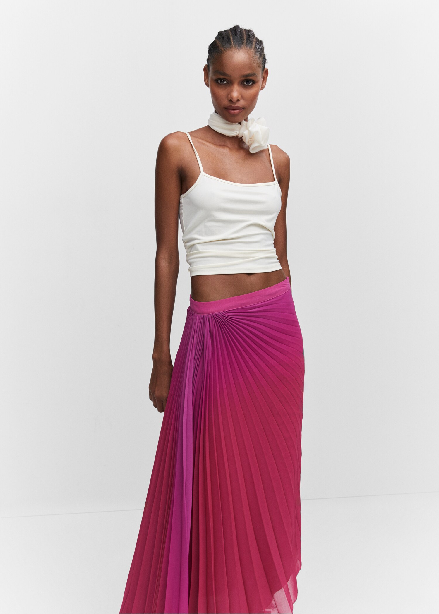 Pleated asymmetric skirt  - Details of the article 1