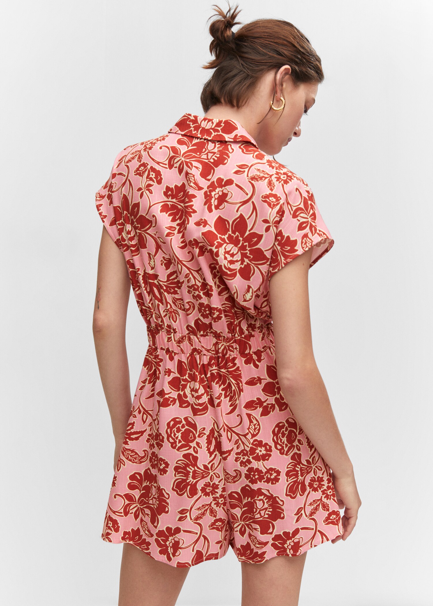 Floral-print jumpsuit with tie - Reverse of the article