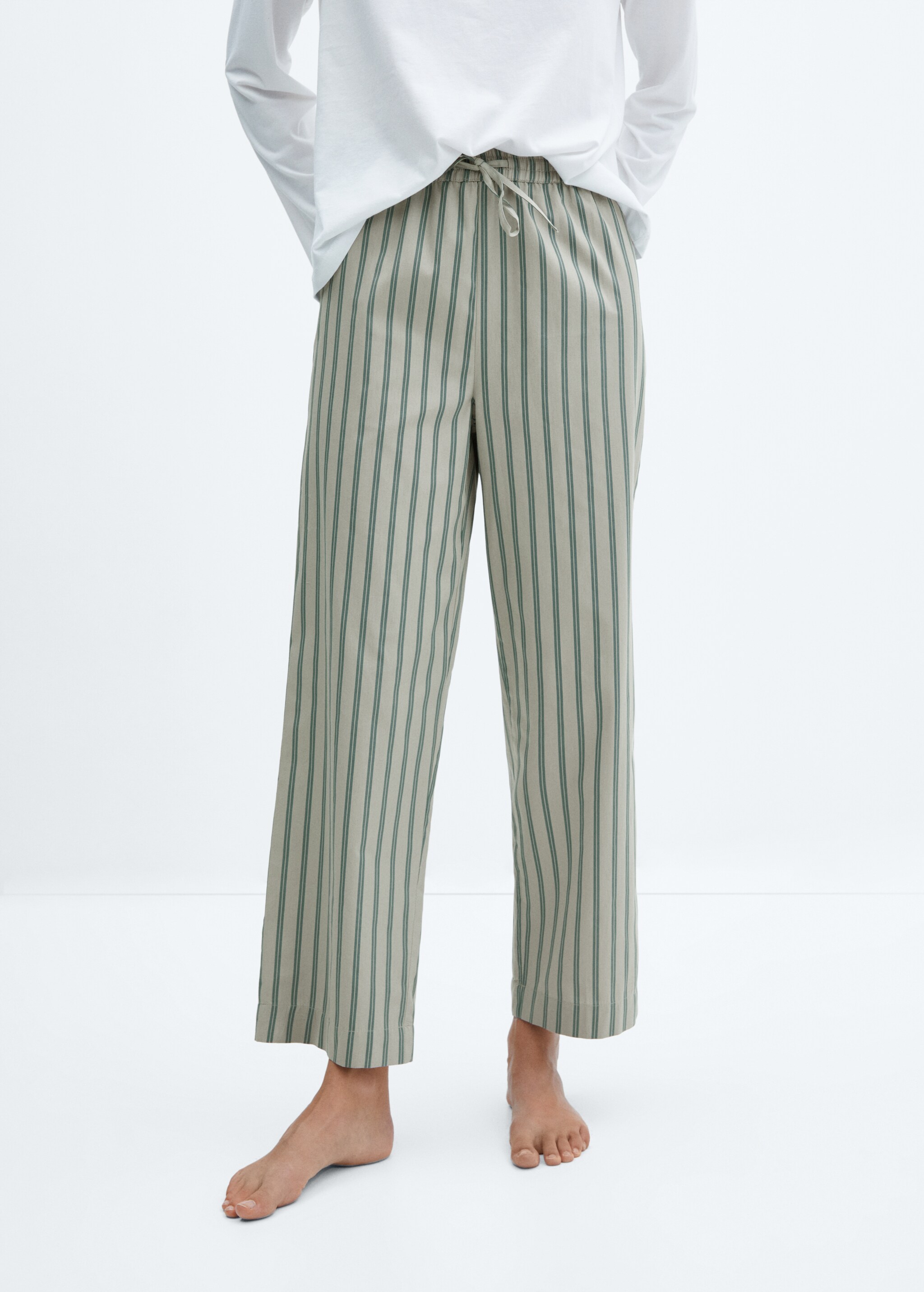 Striped cotton long pyjama - Details of the article 6