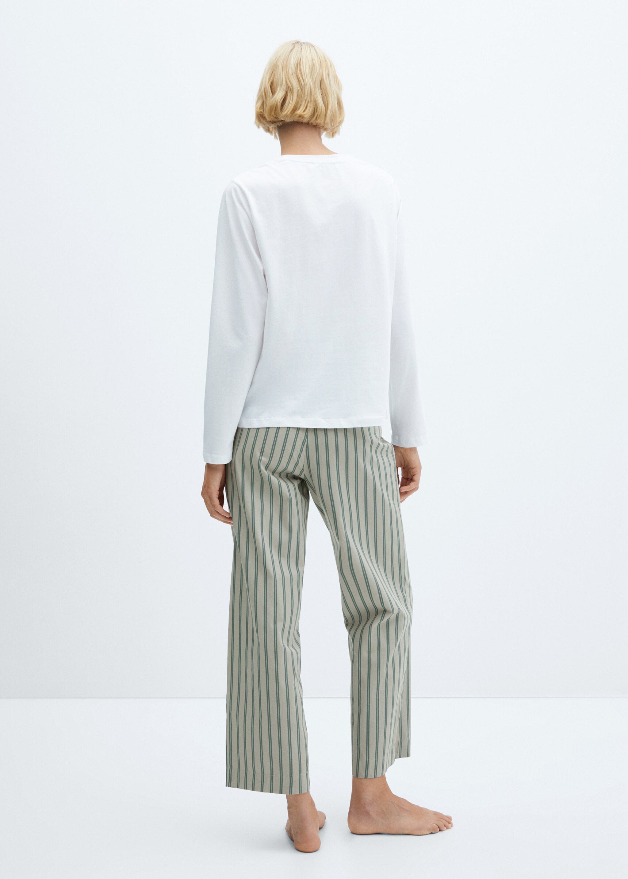 Striped cotton long pyjama - Reverse of the article