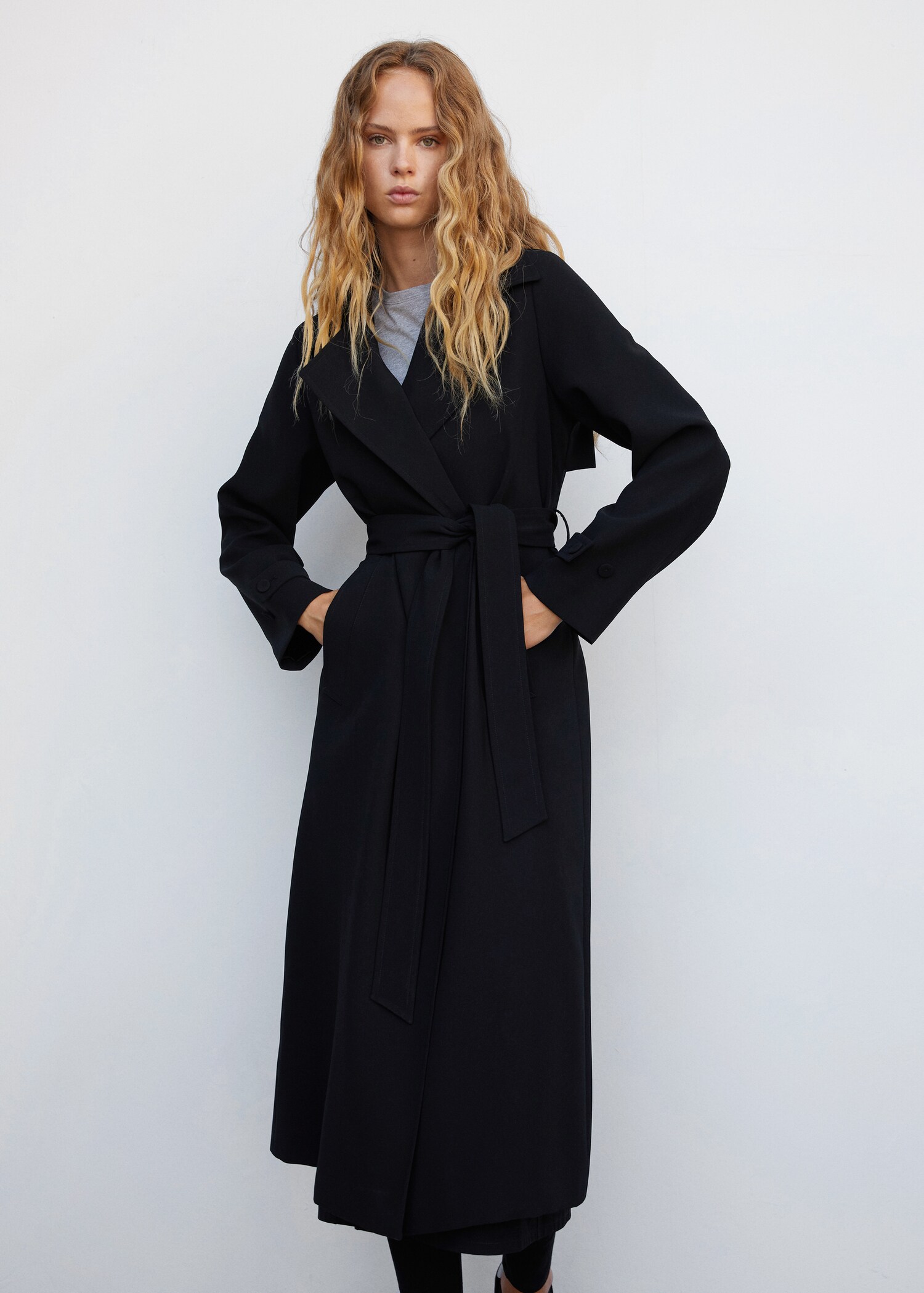 Oversized trench coat with tie - Prikaz srednjeg dijela