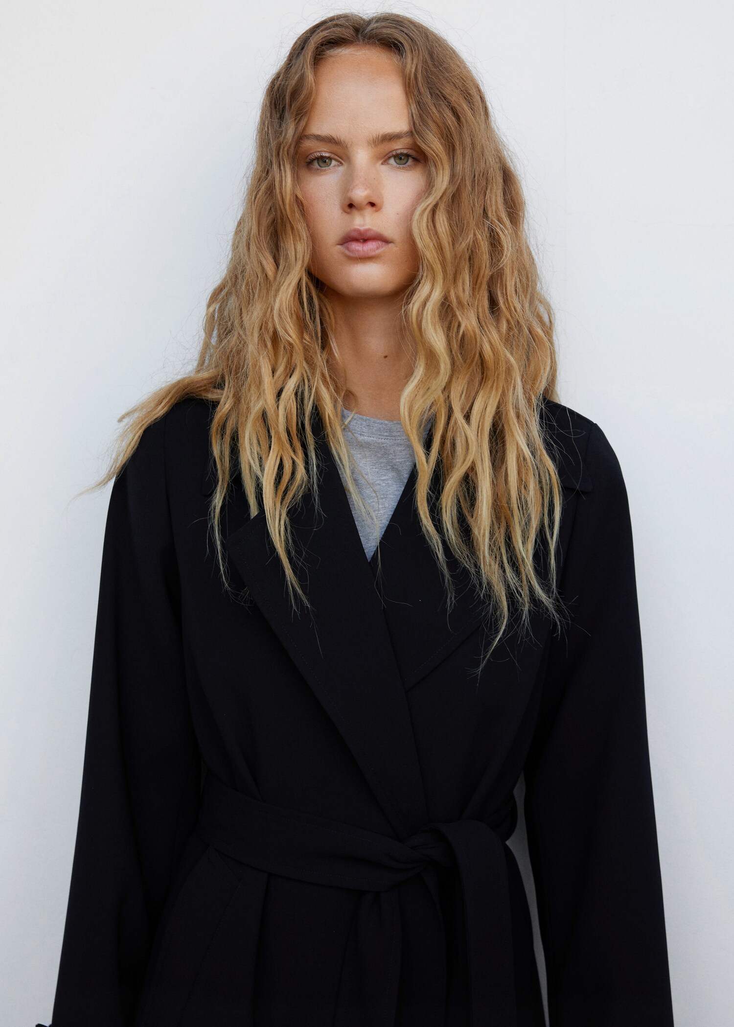 Oversized trench coat with tie - Detalji artikla 1