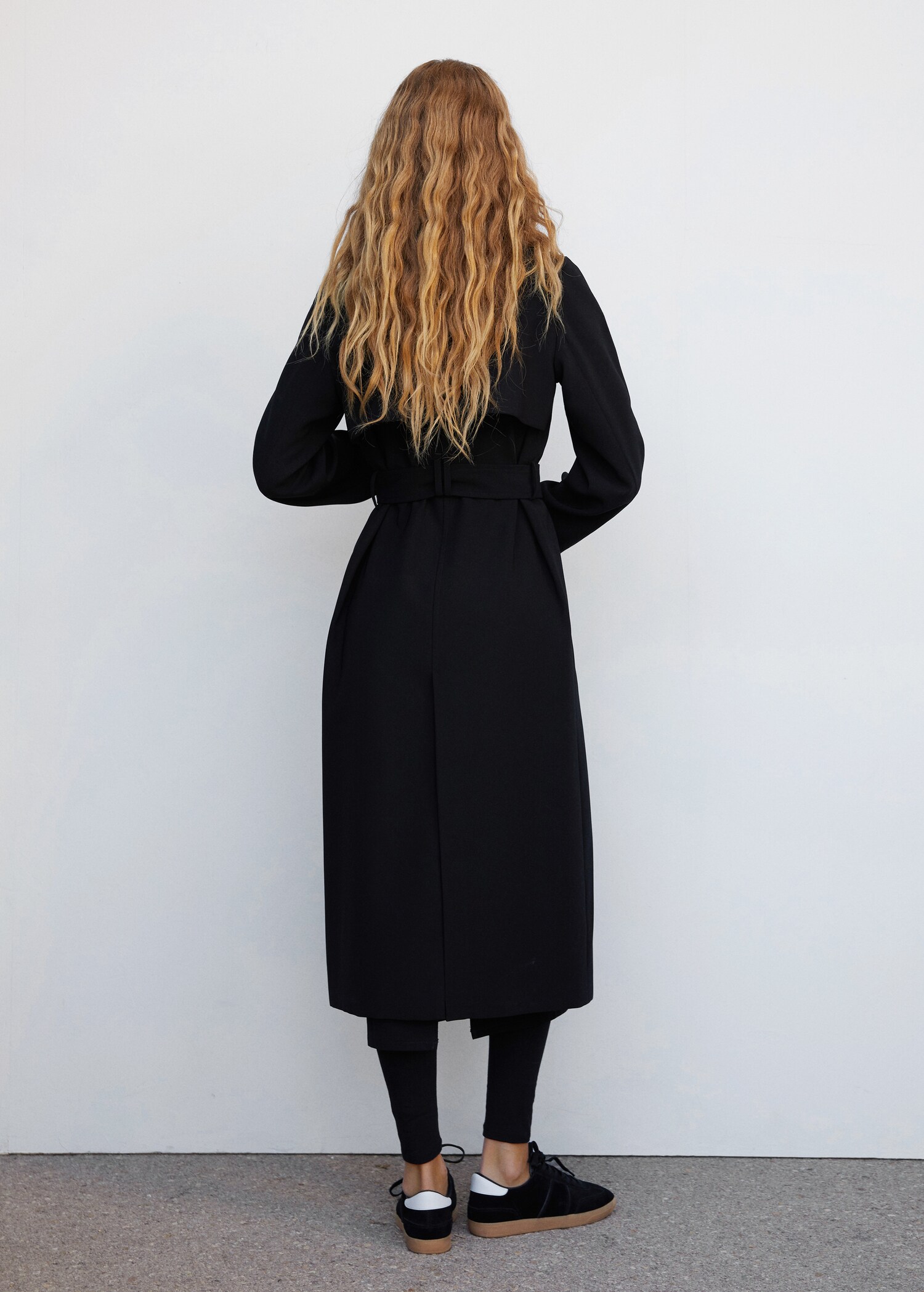 Oversized trench coat with tie - Stražnji dio artikla