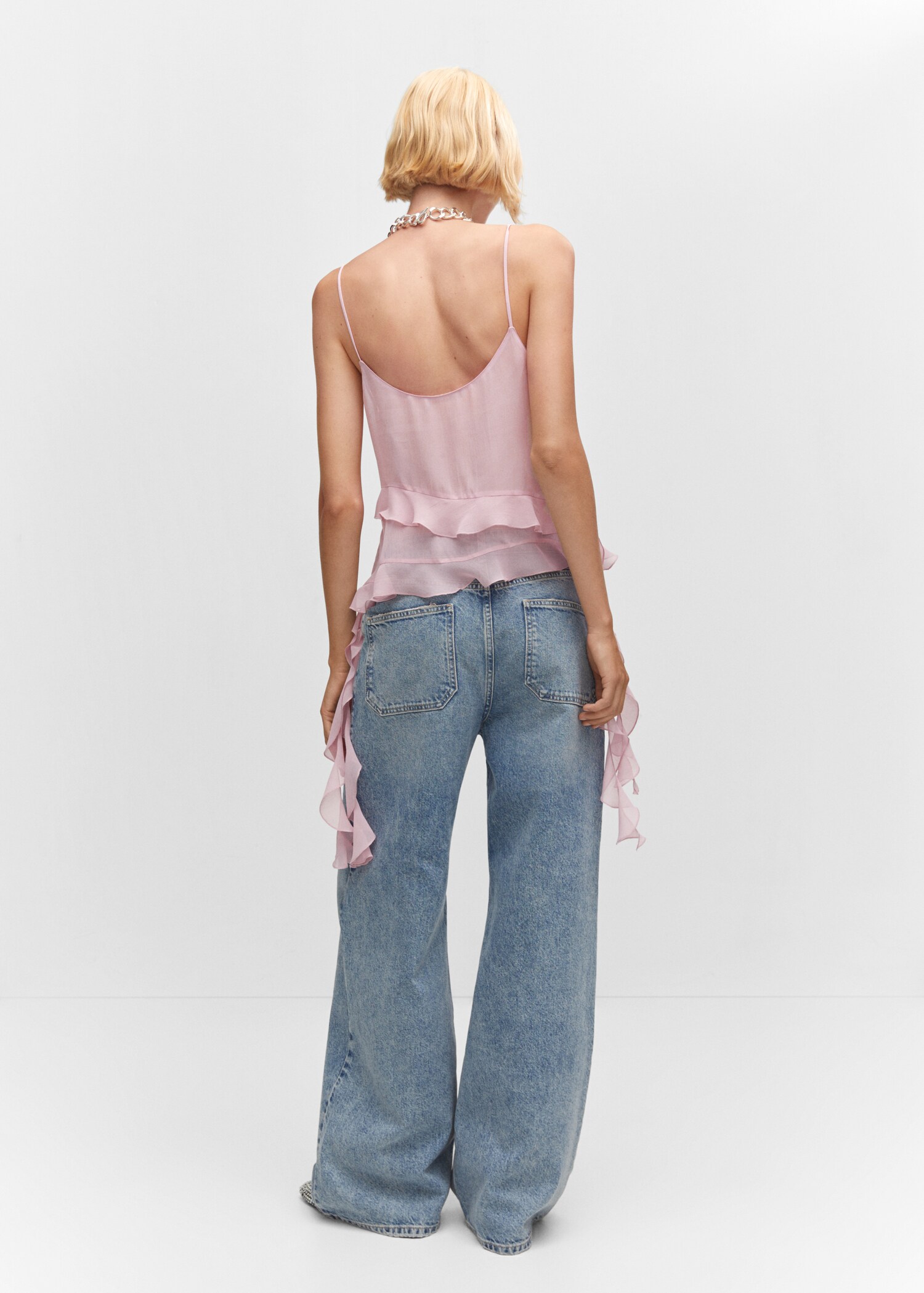 Top met ruches en chiffon - Achterkant van het artikel