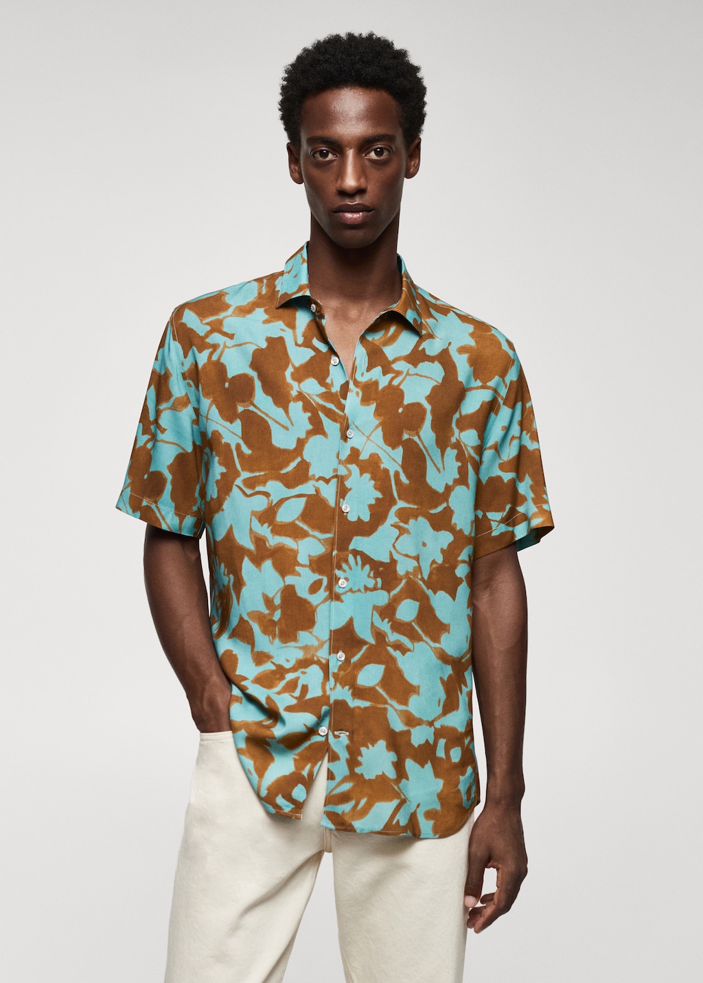 Chemise fluide imprime fleuri Homme MANGO Nouvelle Caledonie