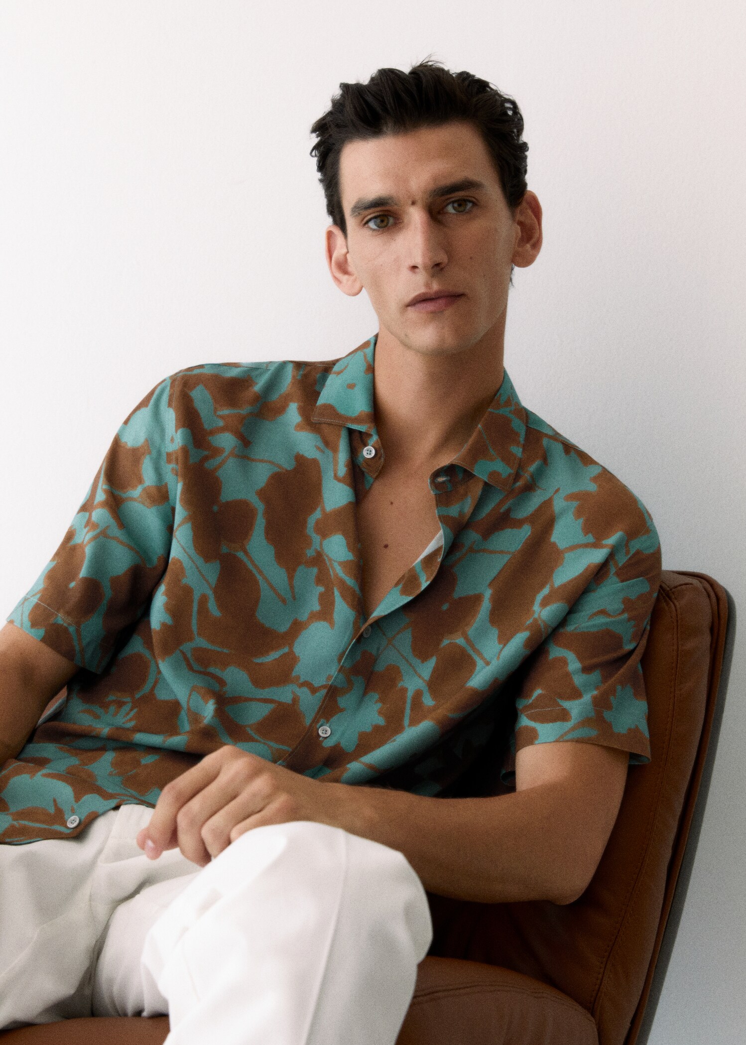 Flowy floral print shirt - Men | MANGO Iran Flowy floral print shirt - Men | MANGO Iran