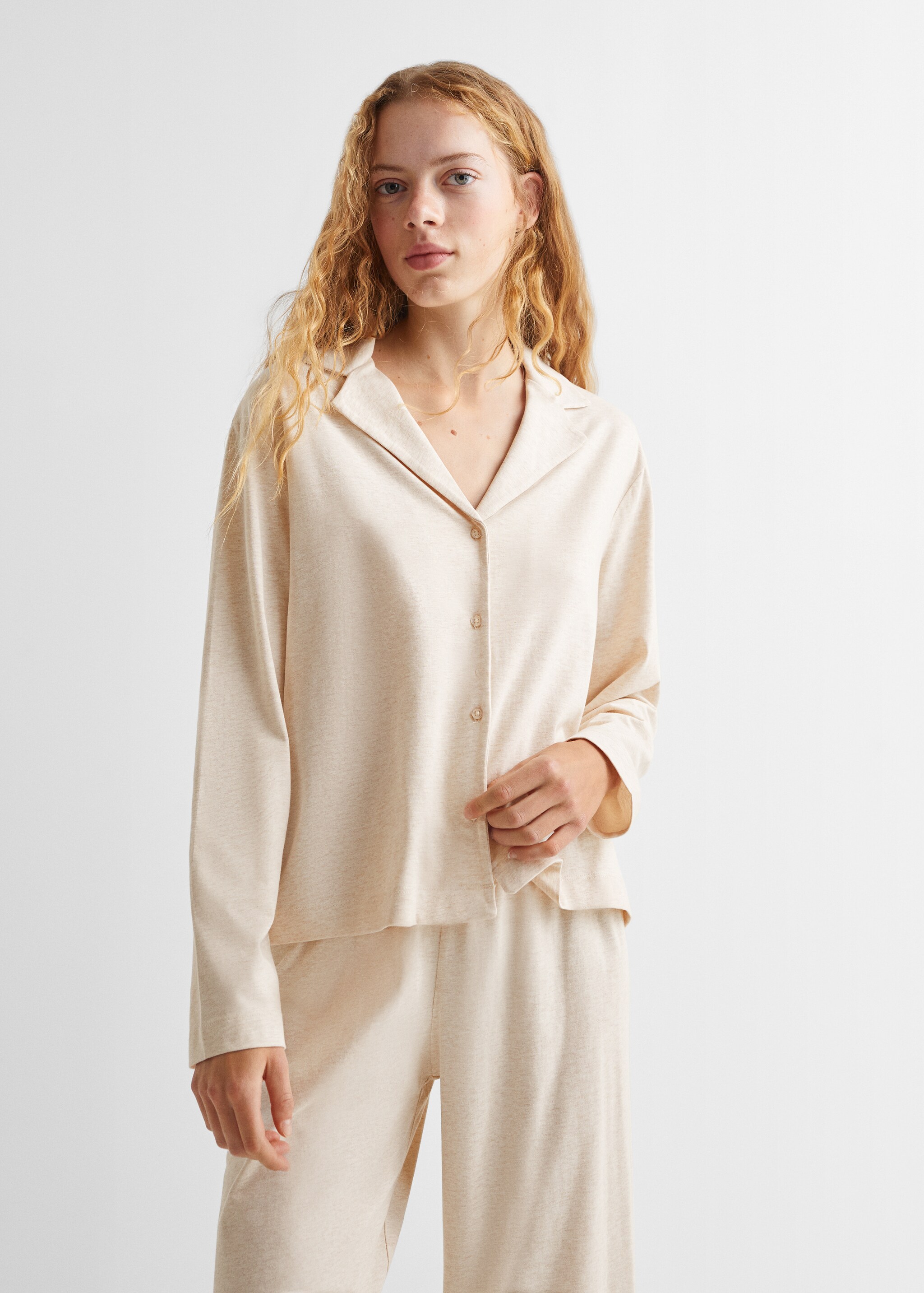 Pijama largo algodón - Plano medio