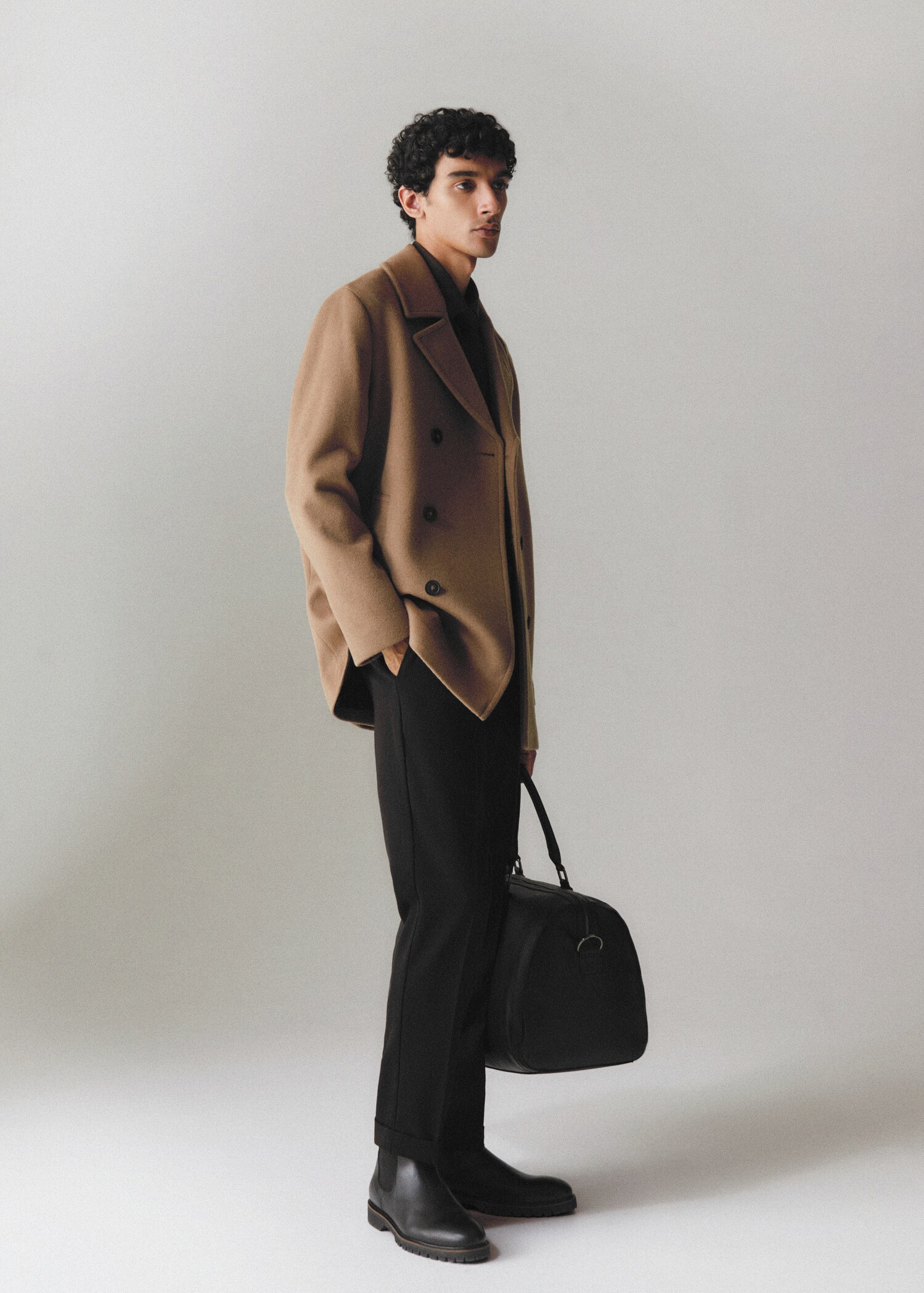 Manteau croisé laine recyclée - Détail de l'article 5