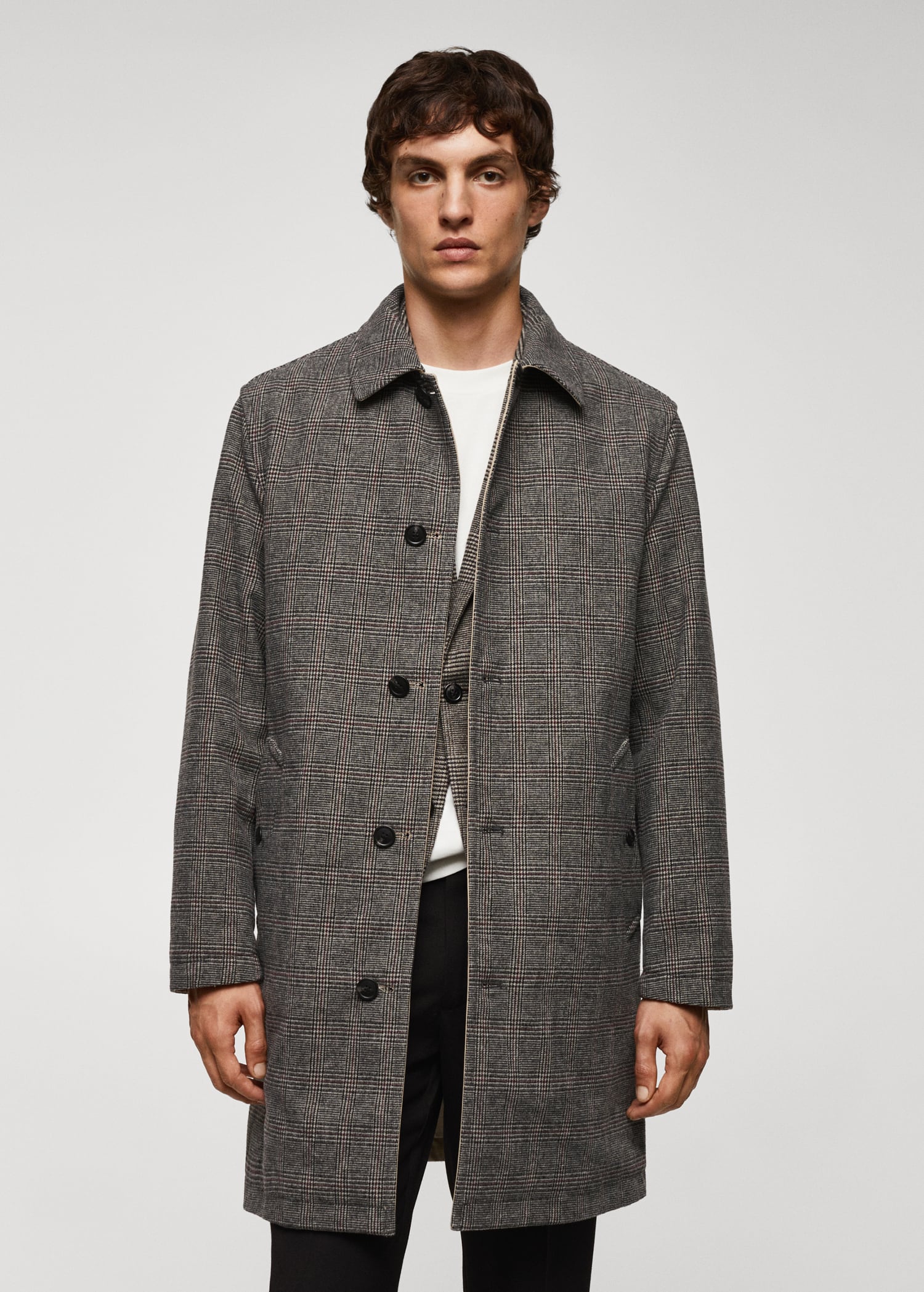 Reversible recycled wool trench coat Men MANGO Pakistan