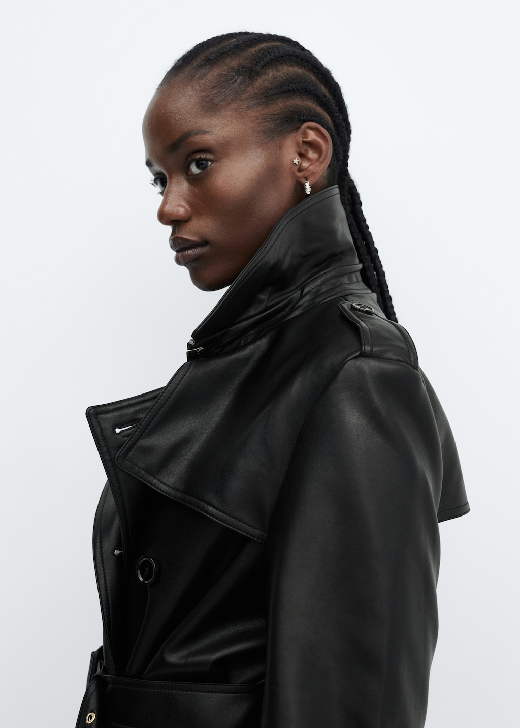 Mango leather trench coat best sale