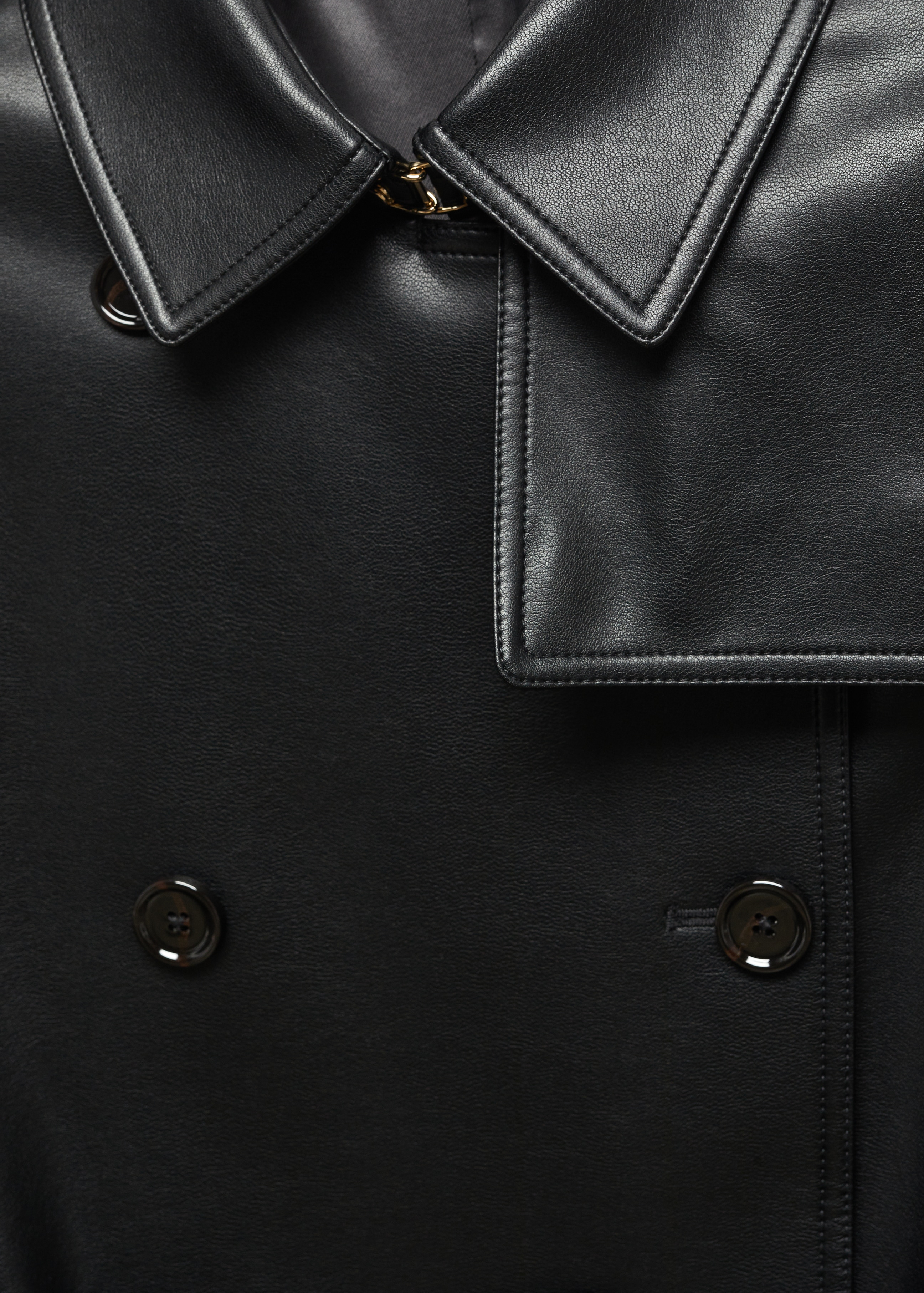 Leather-effect trench coat