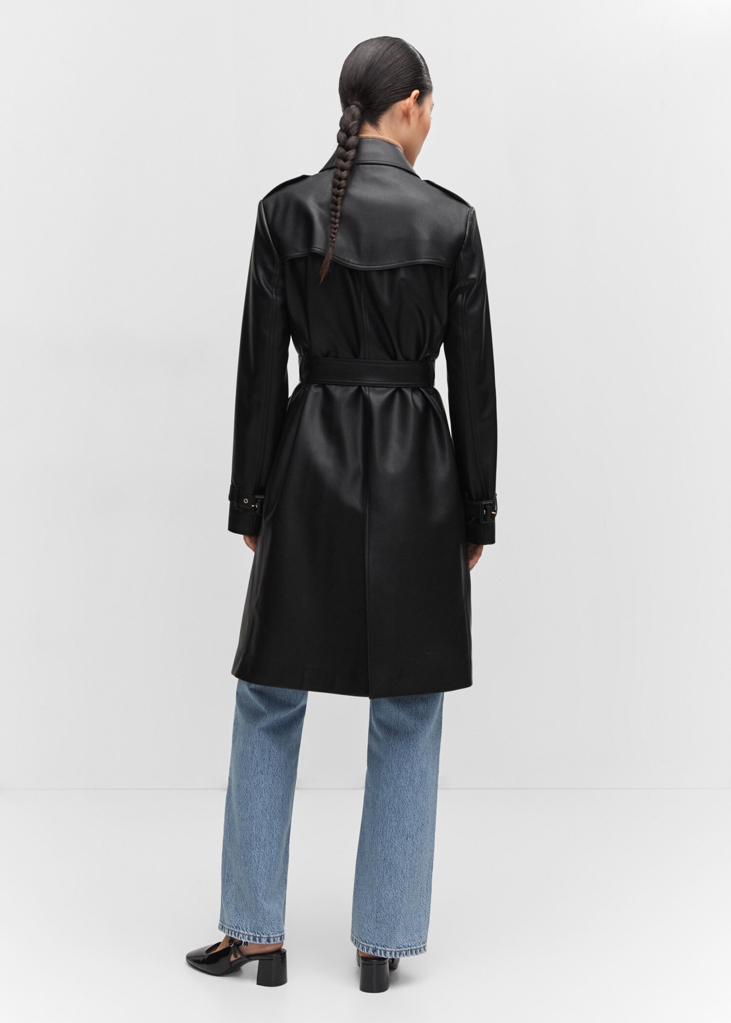 Leather-effect trench coat - Reverse of the article