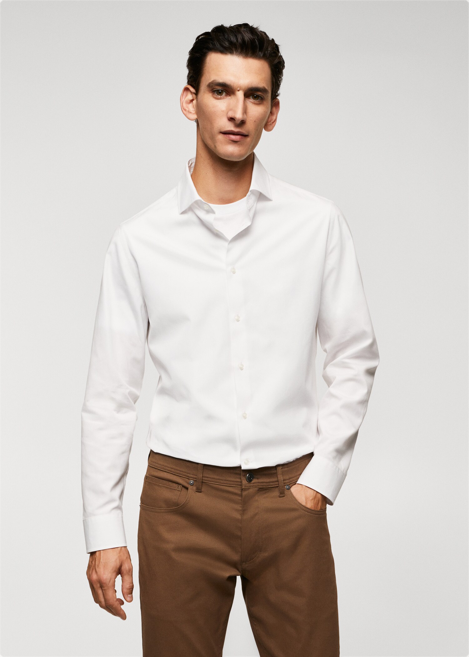 Chemise slim fit 100 % coton - Plan moyen