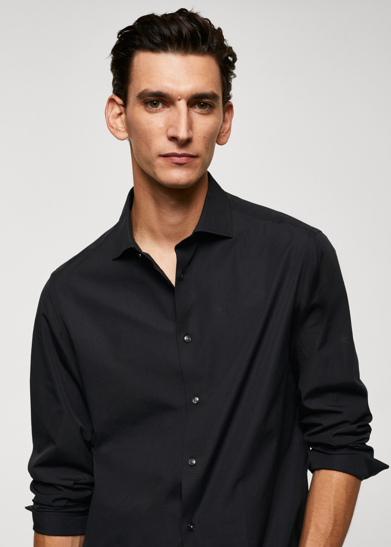 Рубашка slim fit 100% хлопок - Деталь изделия 1