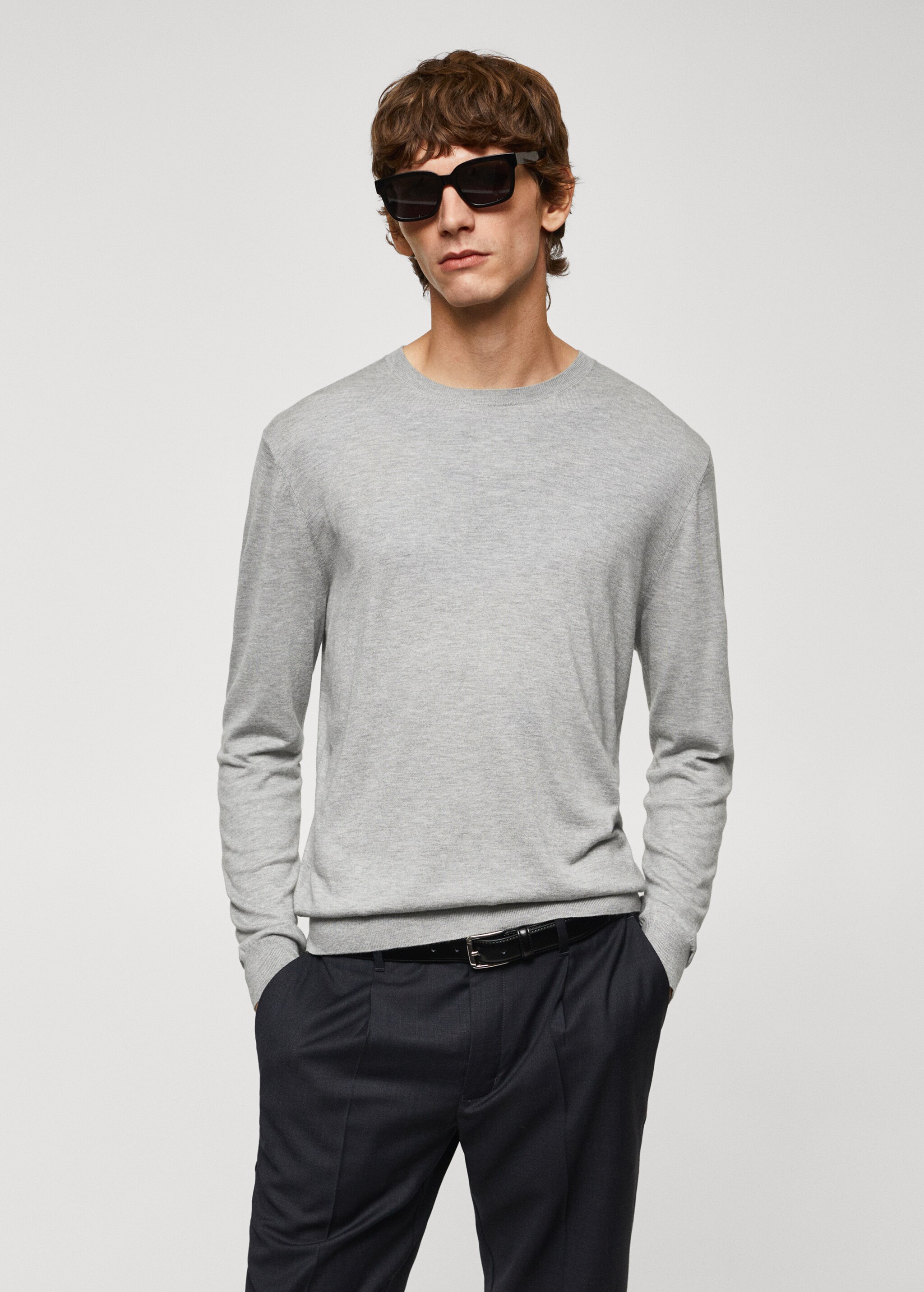 Fine modal-silk sweater - Plan mediu
