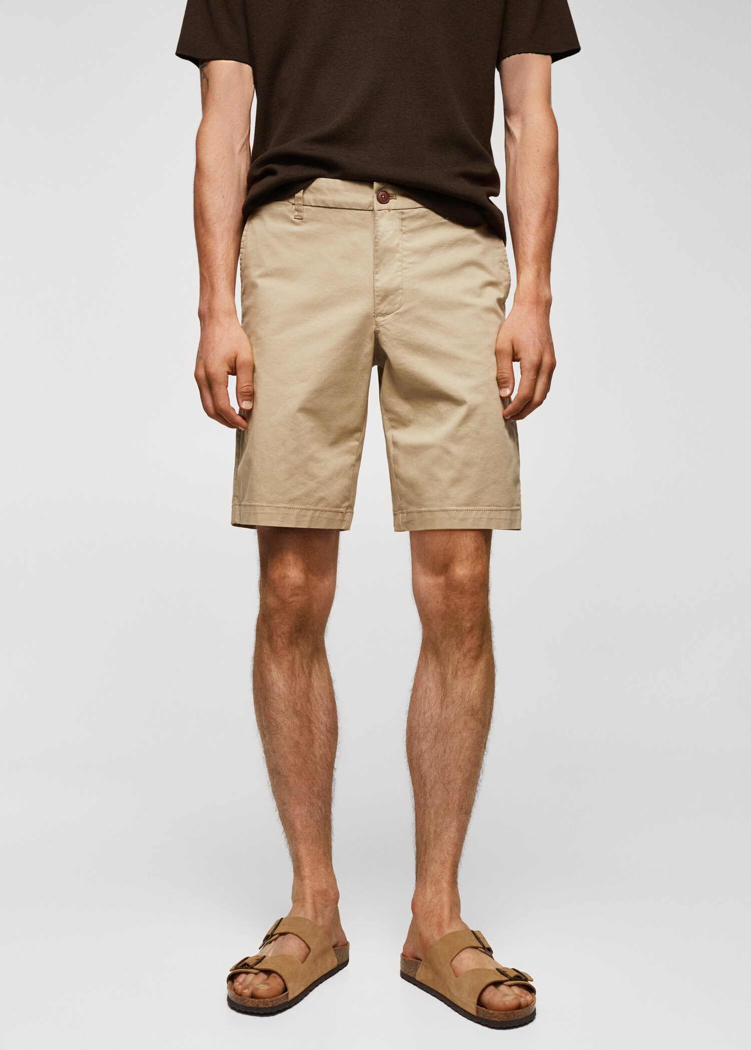 Bermuda slim-fit chino coton - Plan moyen