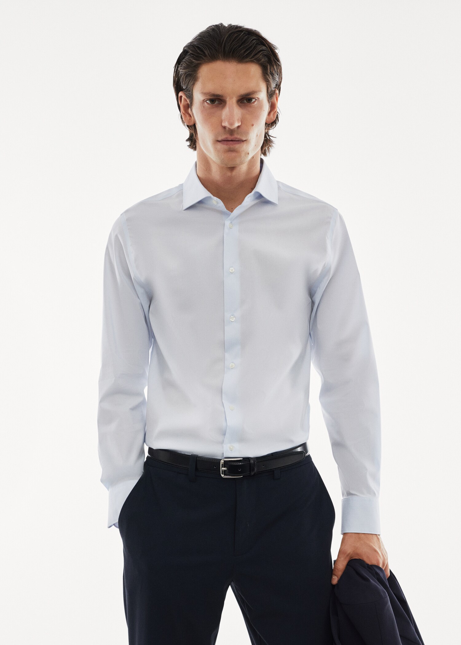 Camisa traje microestructura strech - Plano medio