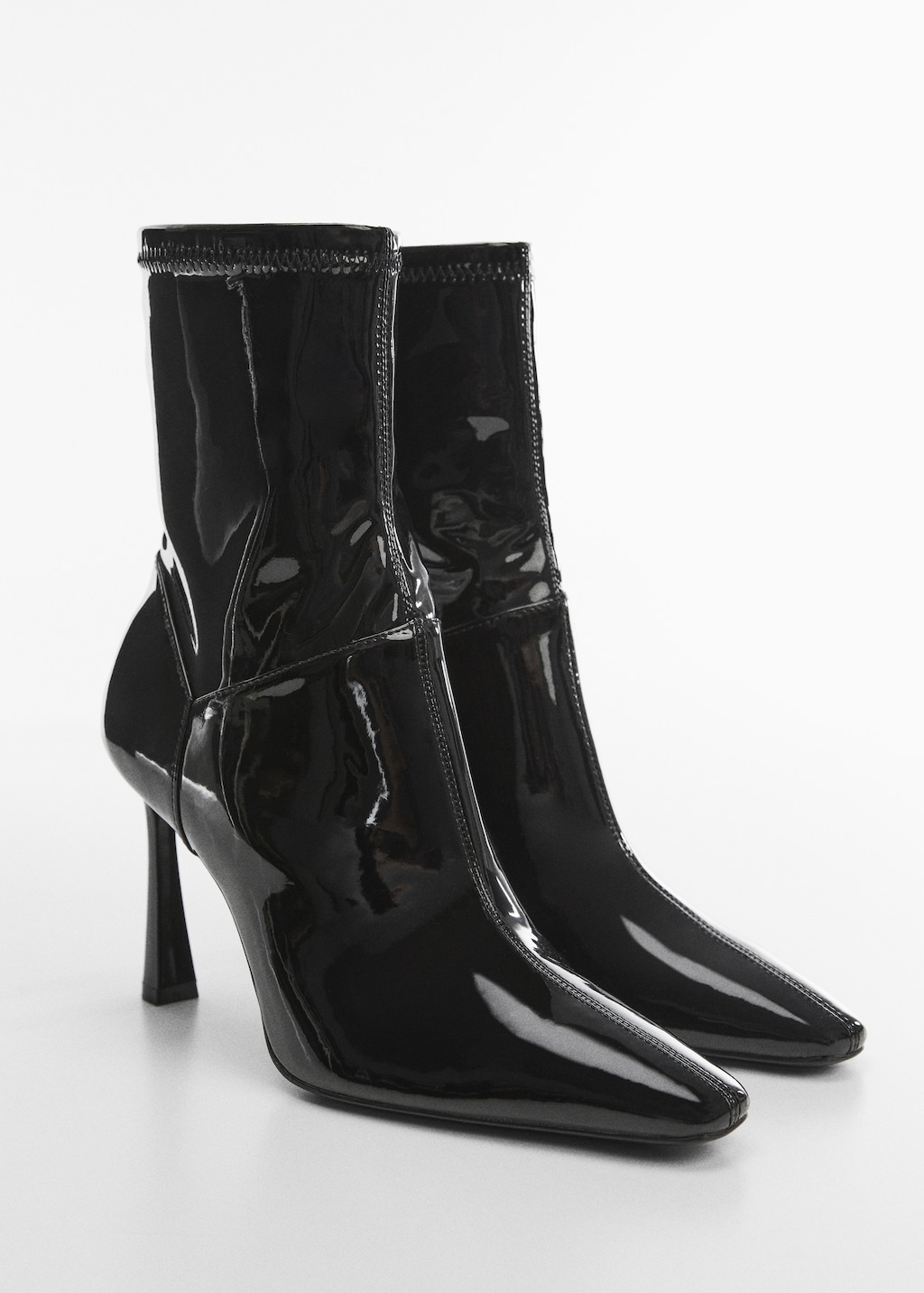 Long black patent boots hot sale