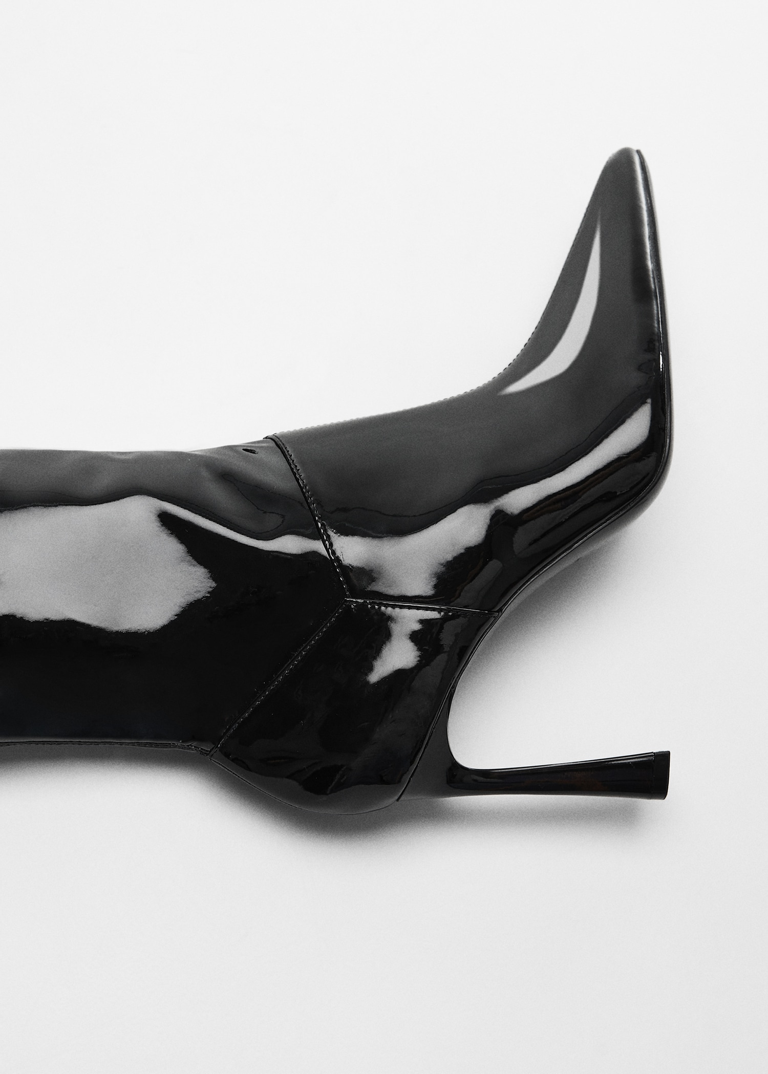 Patent leather-effect heeled ankle boots Women MANGO Niger