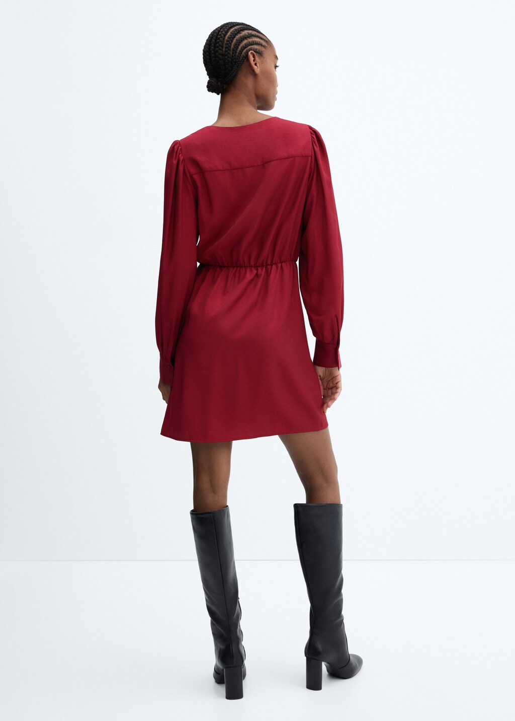 Puffed sleeves short dress - Women | MANGO Japan