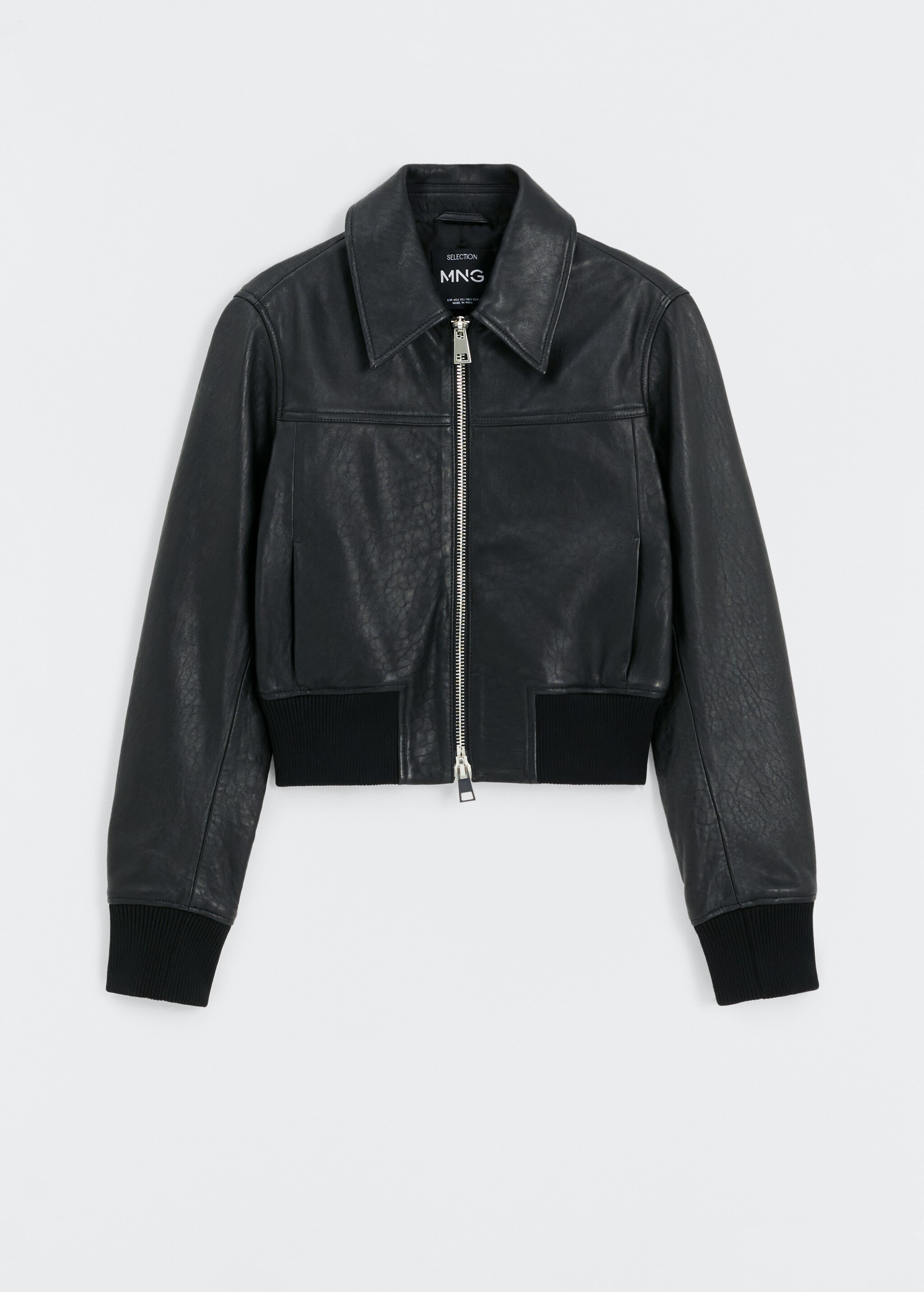 Leather jacket with elasticated hem  - Artikl bez modela