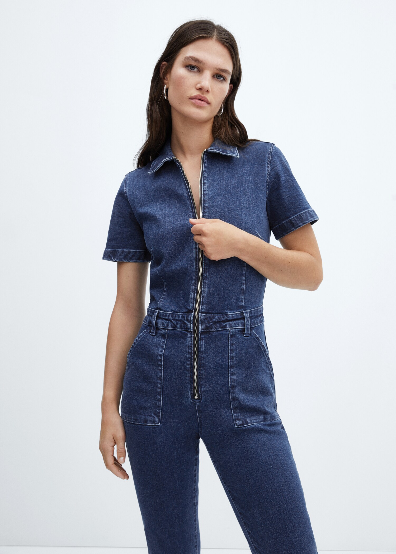 Denim zipper jumpsuit - Medium plane