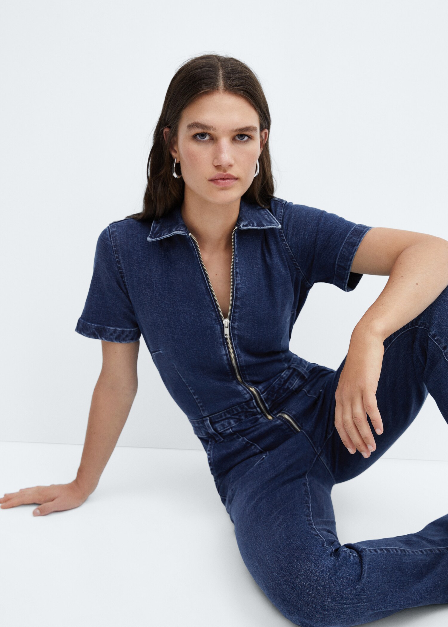 Denim zipper jumpsuit - Details of the article 2