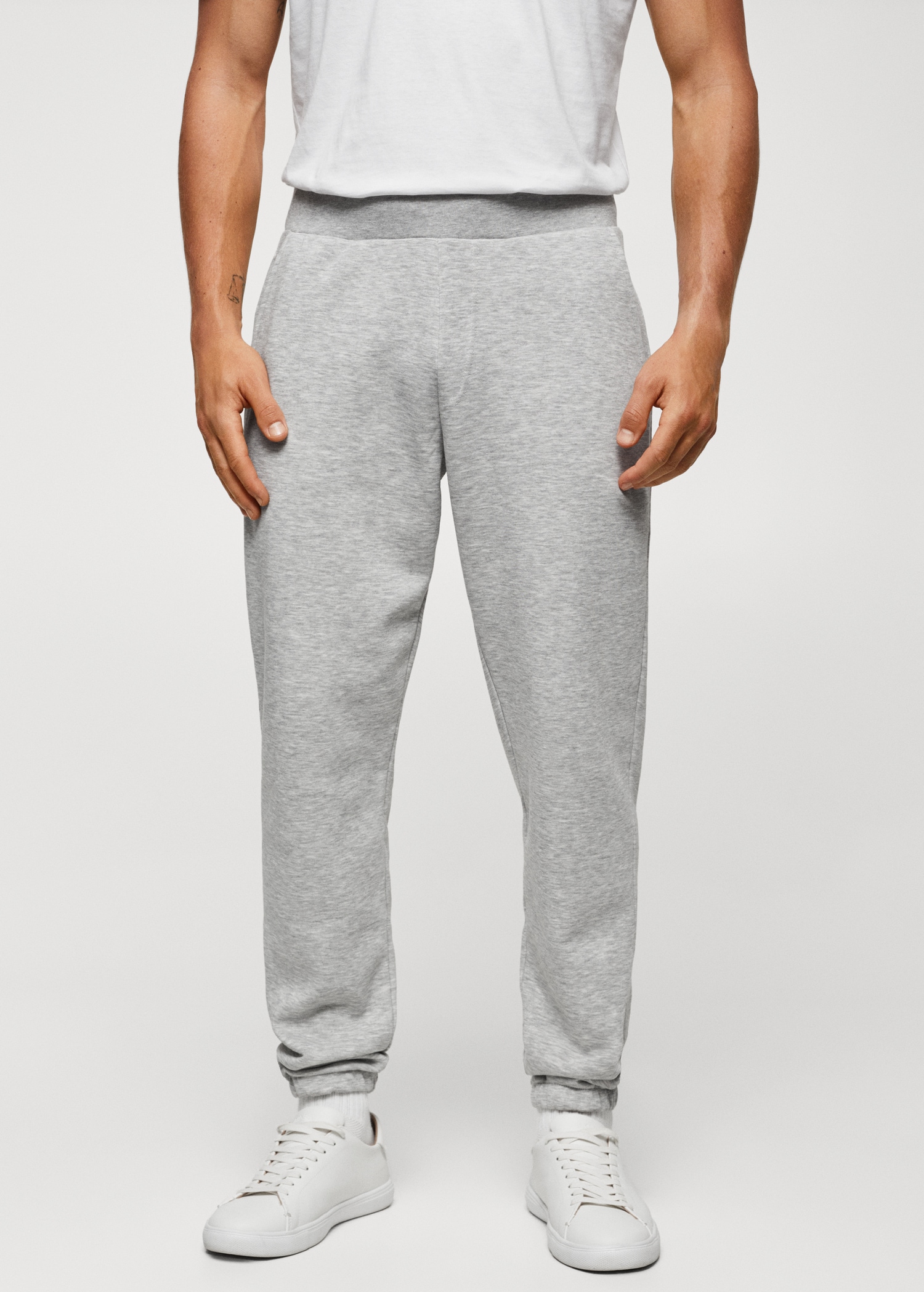 Cotton jogger-style trousers - Medium plane