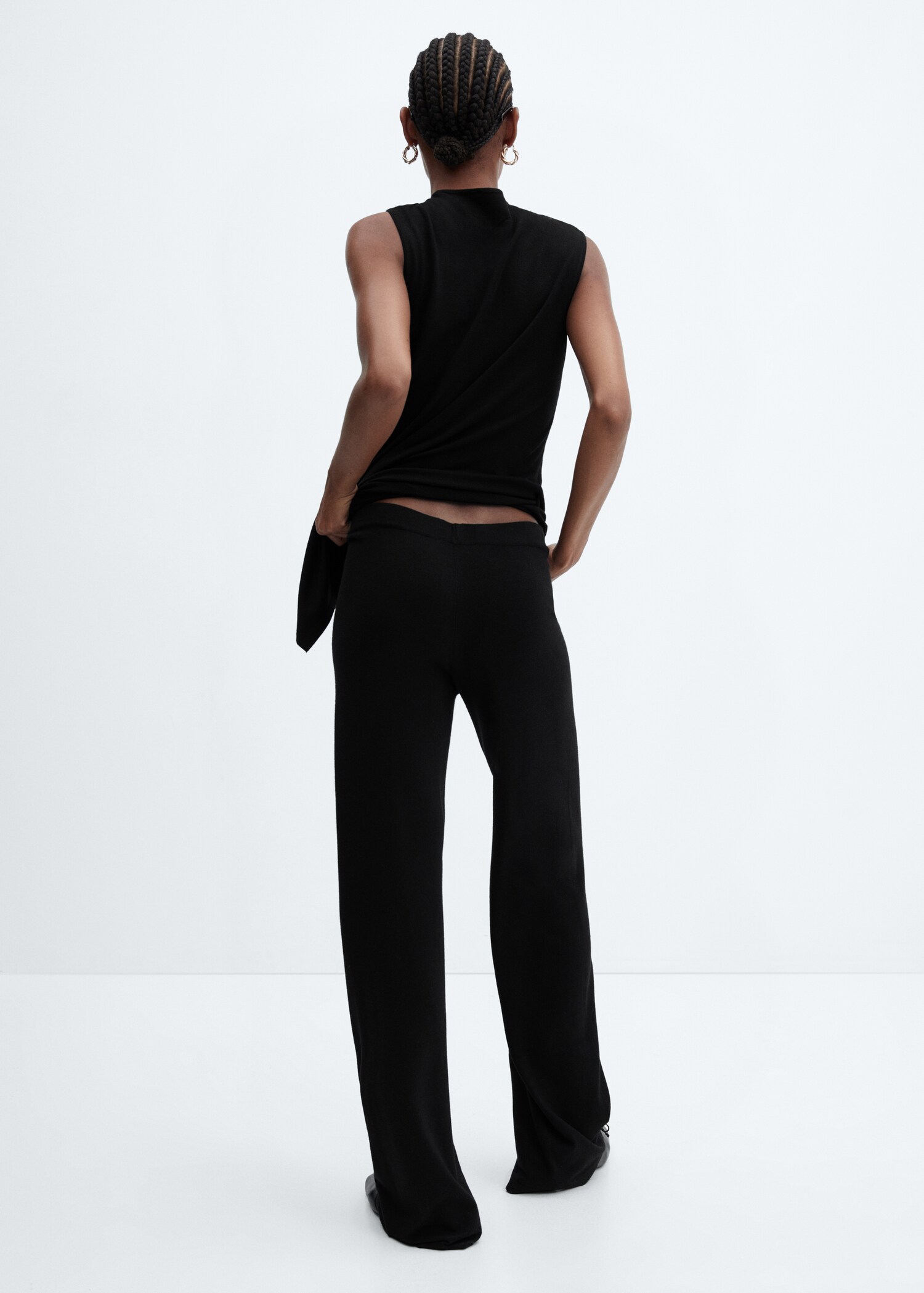Pantalon wideleg maille fine - Verso de l’article