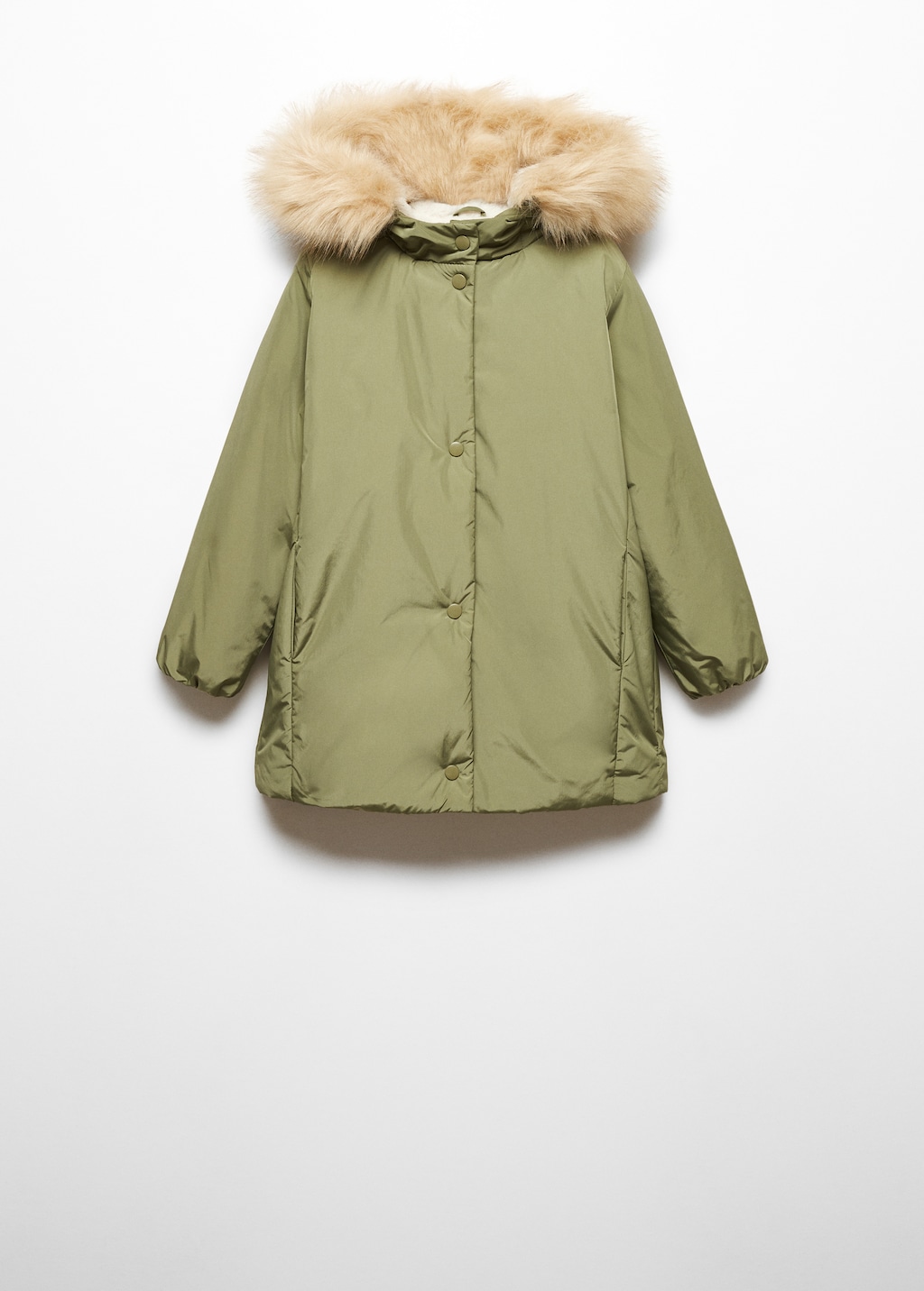 Faux fur hood coat