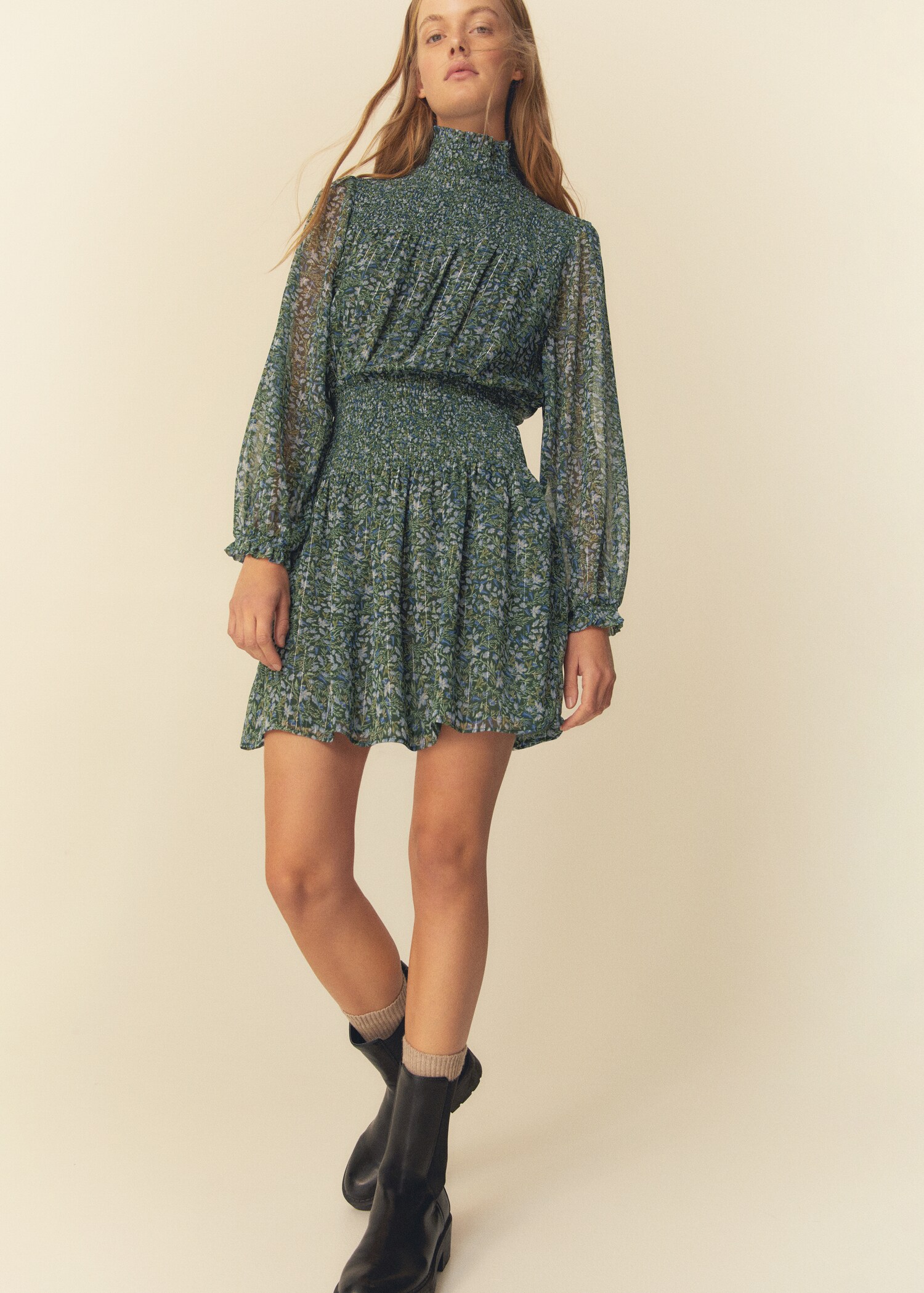 Vestido fruncido estampado - Detalle del artículo 5