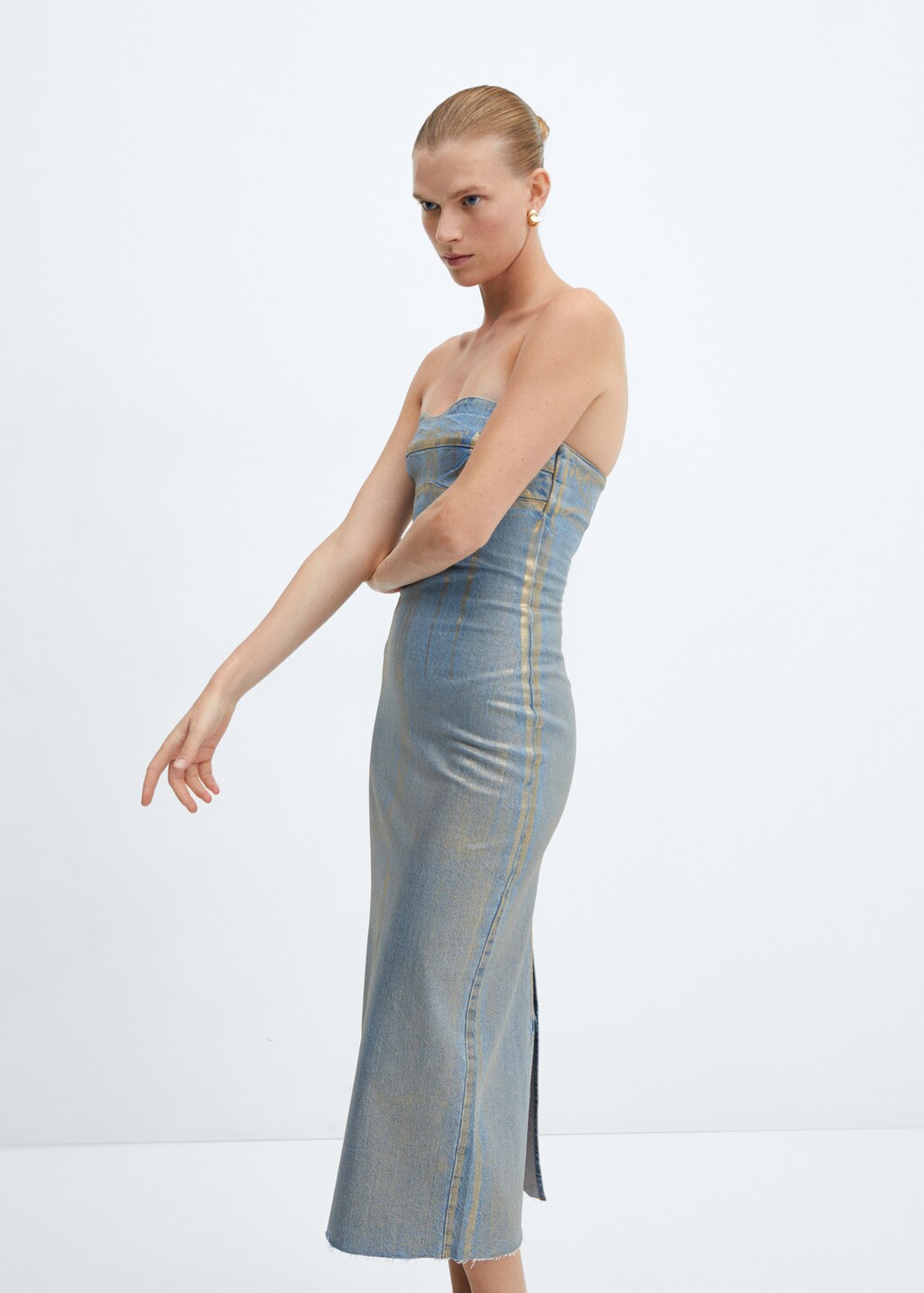 Mango soft denim dress hot sale
