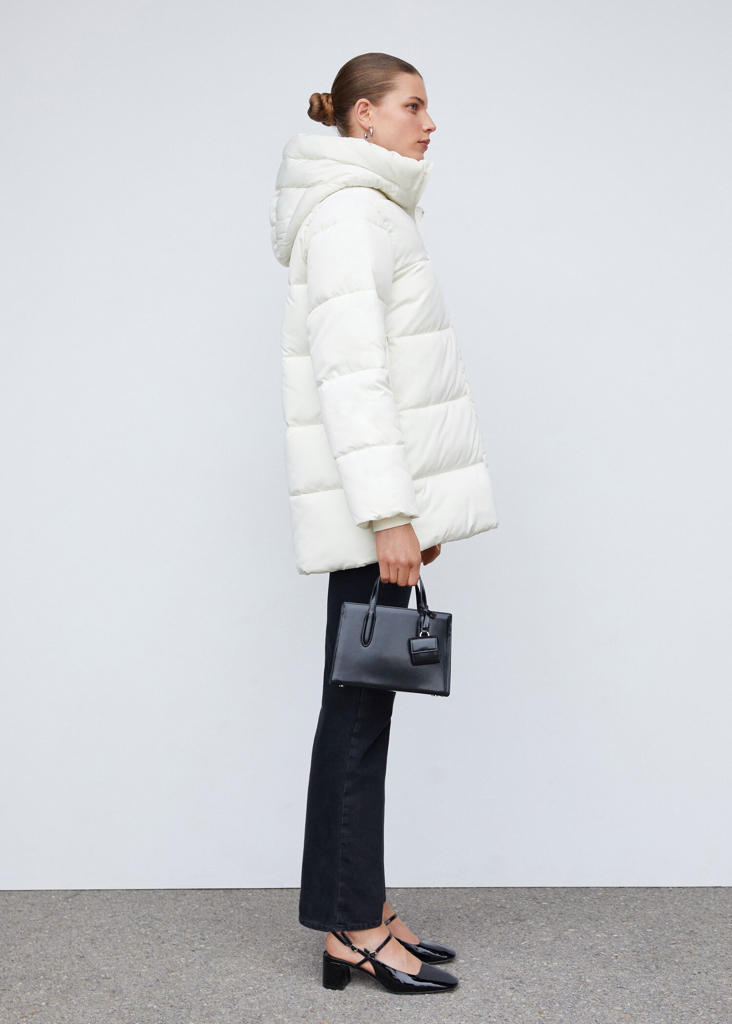 Hood quilted coat - Details of the article 2